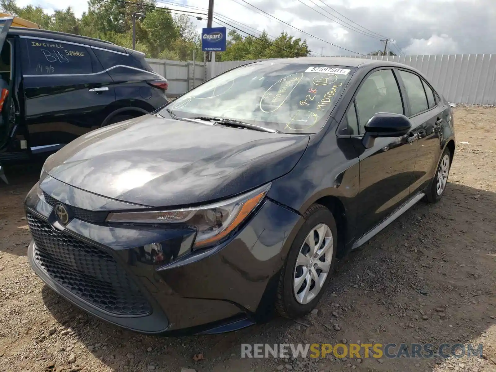 2 Photograph of a damaged car JTDEPRAE7LJ039845 TOYOTA COROLLA 2020