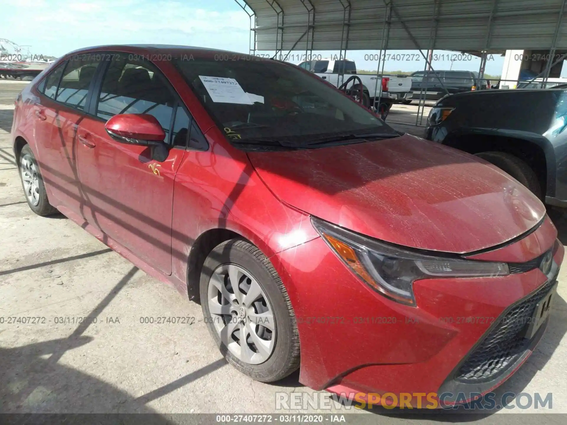 1 Photograph of a damaged car JTDEPRAE7LJ043992 TOYOTA COROLLA 2020