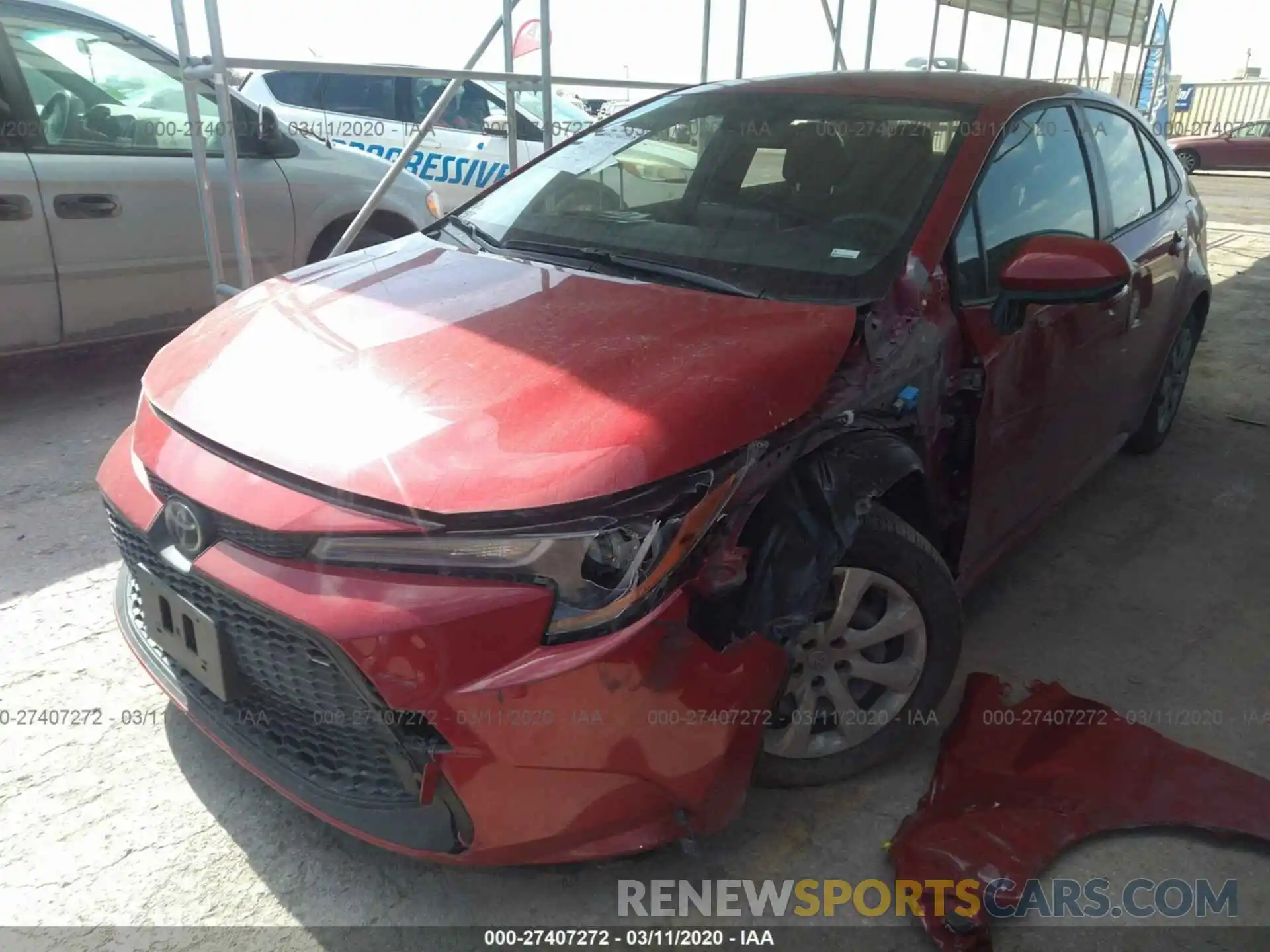 2 Photograph of a damaged car JTDEPRAE7LJ043992 TOYOTA COROLLA 2020