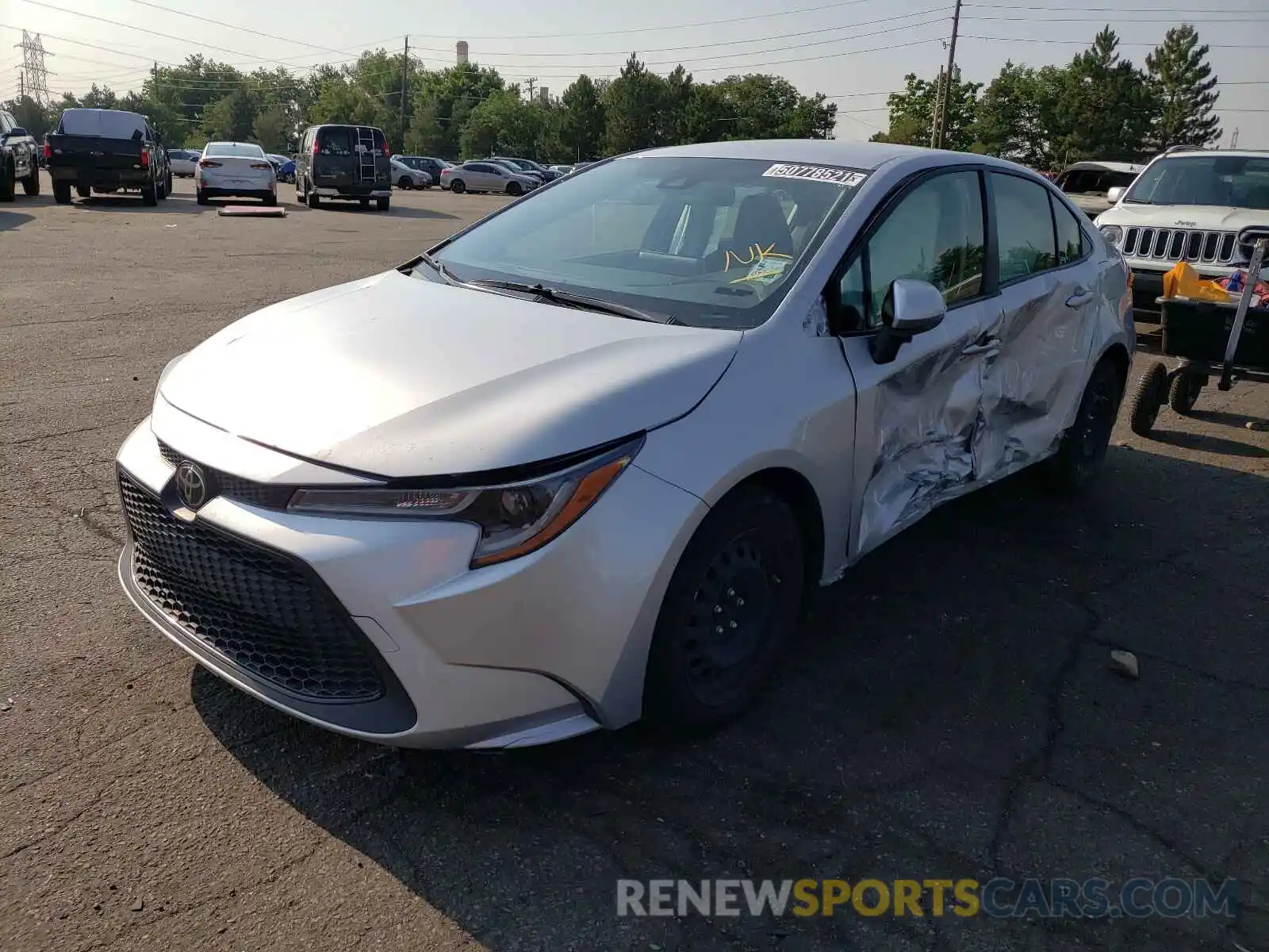 2 Photograph of a damaged car JTDEPRAE7LJ044768 TOYOTA COROLLA 2020