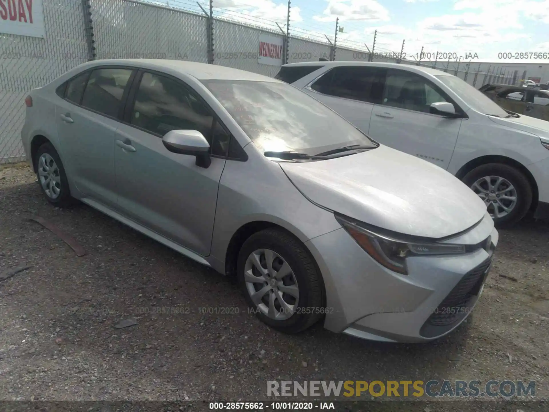 1 Photograph of a damaged car JTDEPRAE7LJ045399 TOYOTA COROLLA 2020