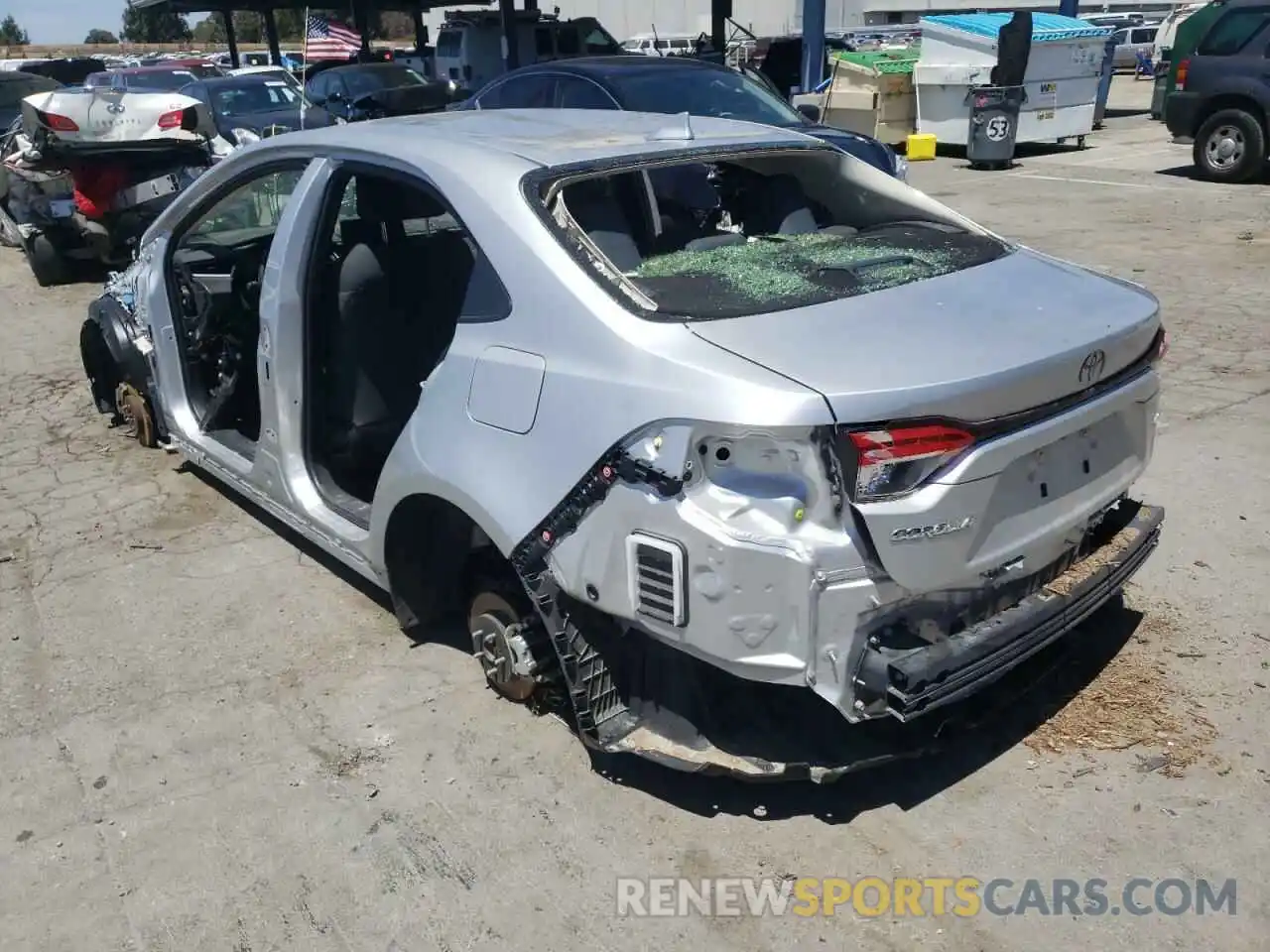 3 Photograph of a damaged car JTDEPRAE7LJ045953 TOYOTA COROLLA 2020