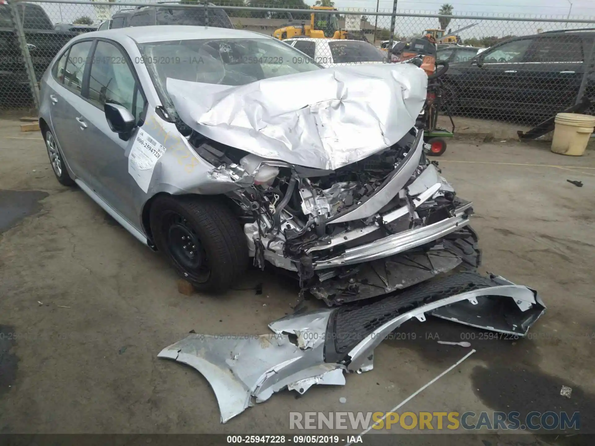 1 Photograph of a damaged car JTDEPRAE7LJ048304 TOYOTA COROLLA 2020