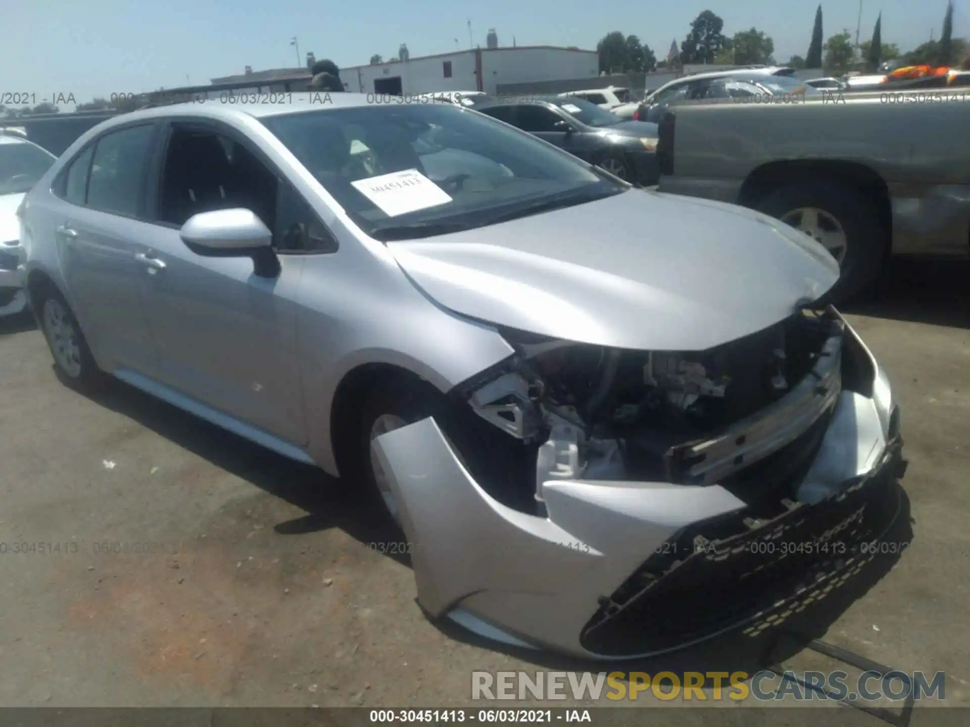 1 Photograph of a damaged car JTDEPRAE7LJ049047 TOYOTA COROLLA 2020