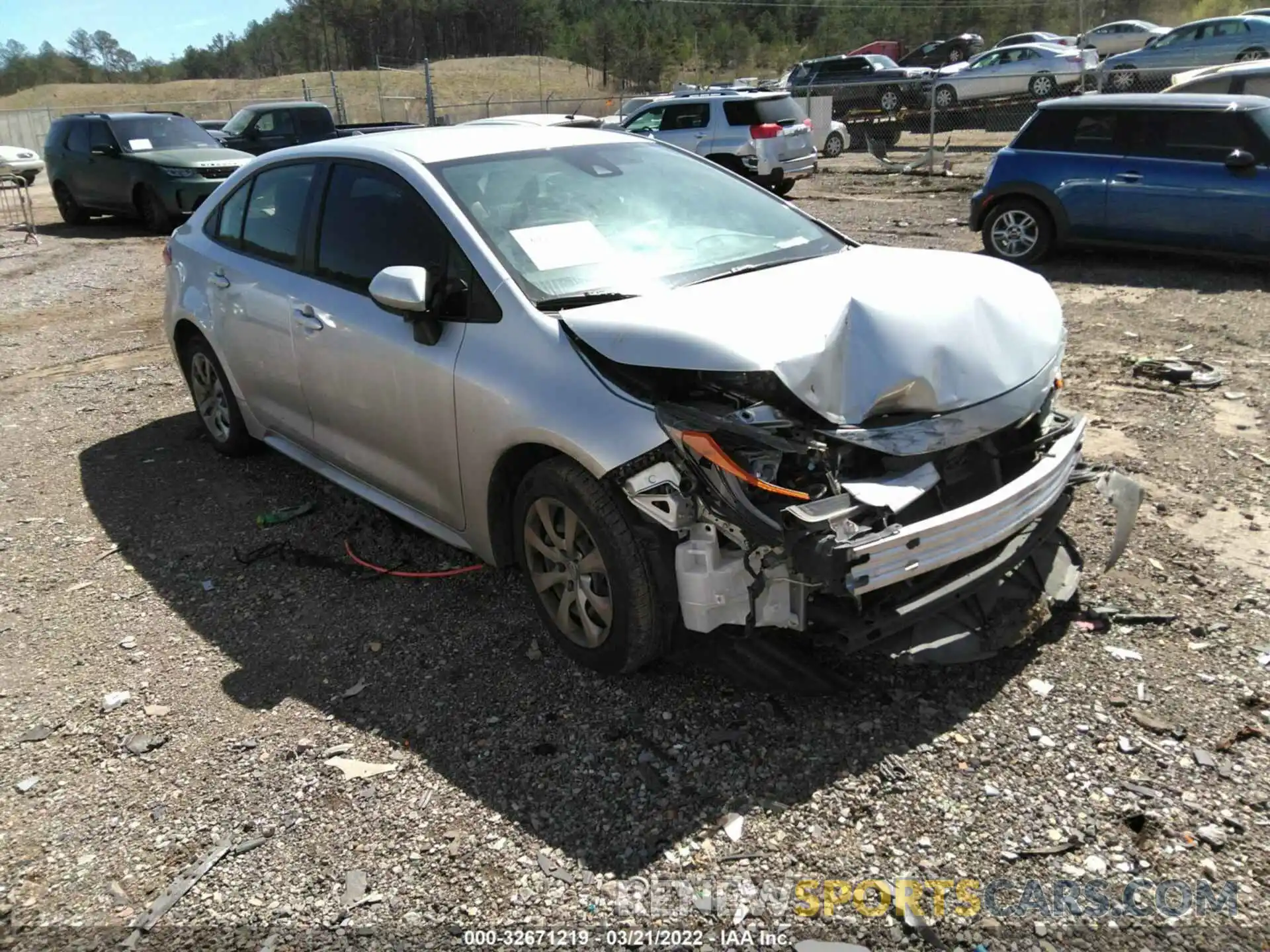 1 Photograph of a damaged car JTDEPRAE7LJ050263 TOYOTA COROLLA 2020