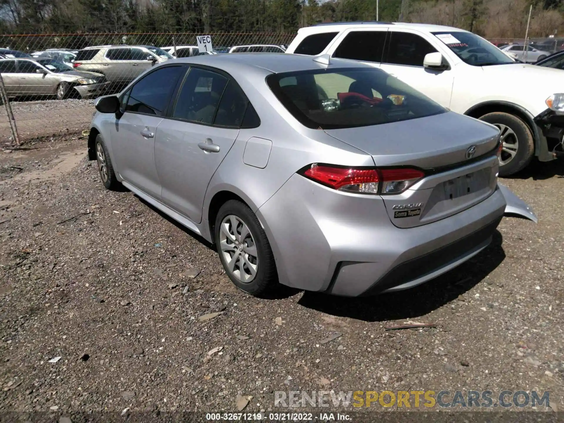 3 Photograph of a damaged car JTDEPRAE7LJ050263 TOYOTA COROLLA 2020