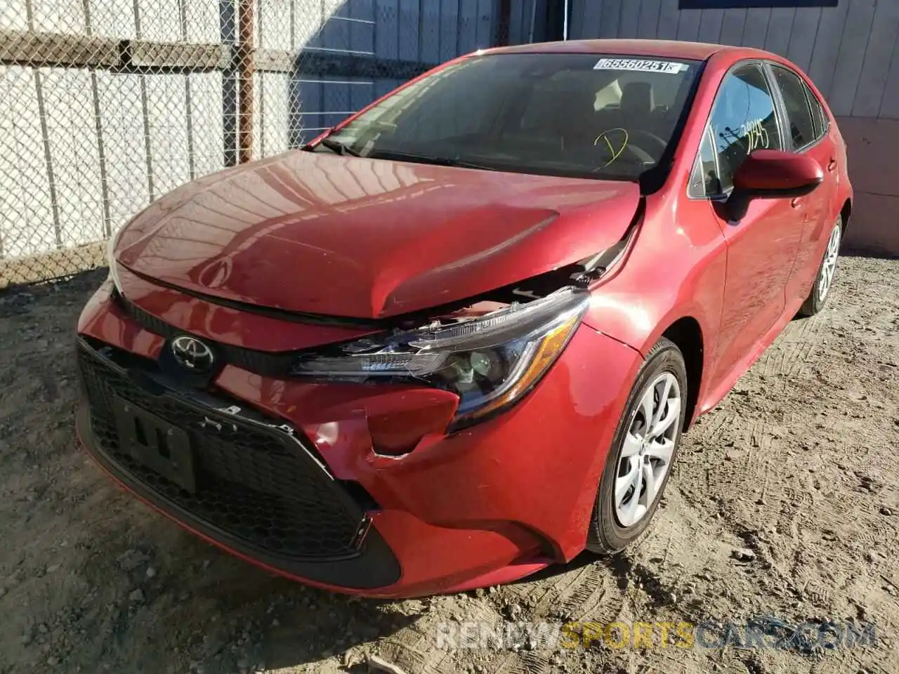 2 Photograph of a damaged car JTDEPRAE7LJ052594 TOYOTA COROLLA 2020