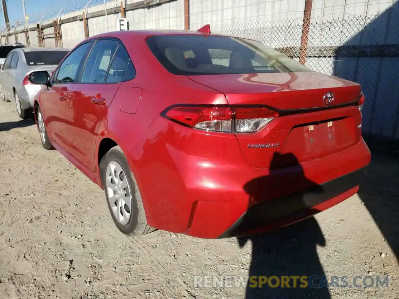 3 Photograph of a damaged car JTDEPRAE7LJ052594 TOYOTA COROLLA 2020