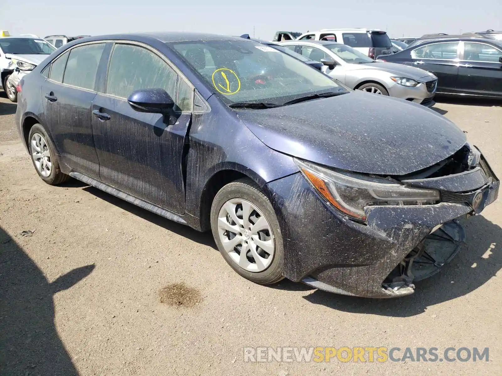 1 Photograph of a damaged car JTDEPRAE7LJ053101 TOYOTA COROLLA 2020