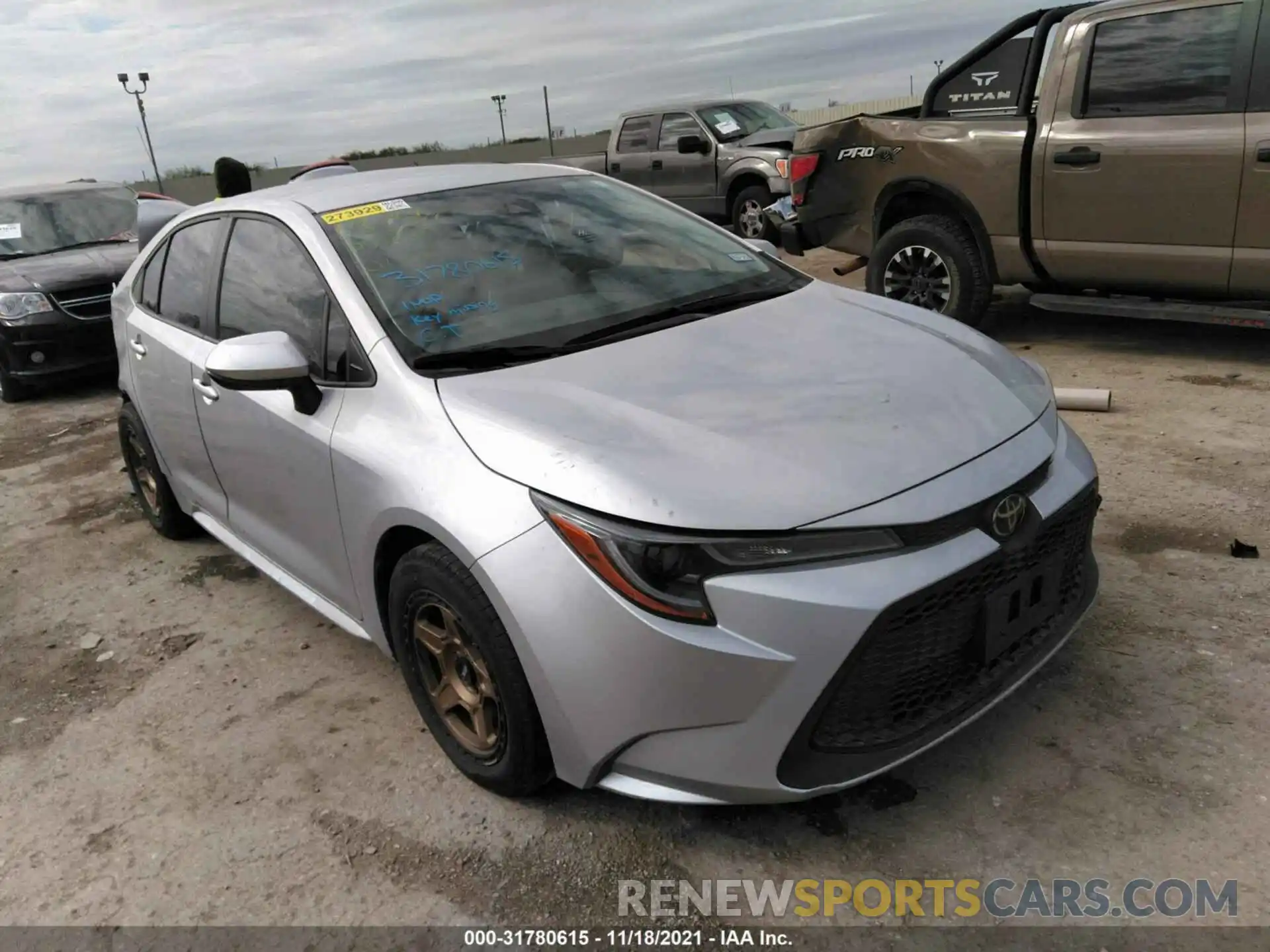 1 Photograph of a damaged car JTDEPRAE7LJ053891 TOYOTA COROLLA 2020