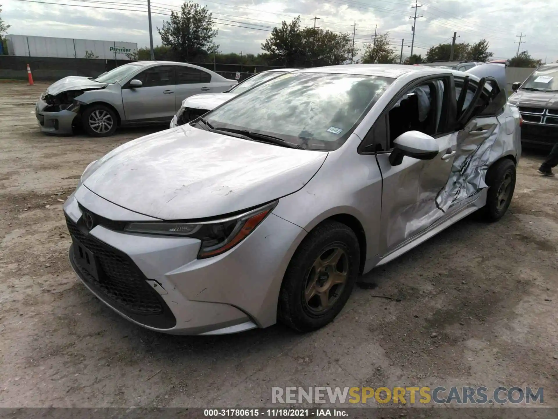 2 Photograph of a damaged car JTDEPRAE7LJ053891 TOYOTA COROLLA 2020