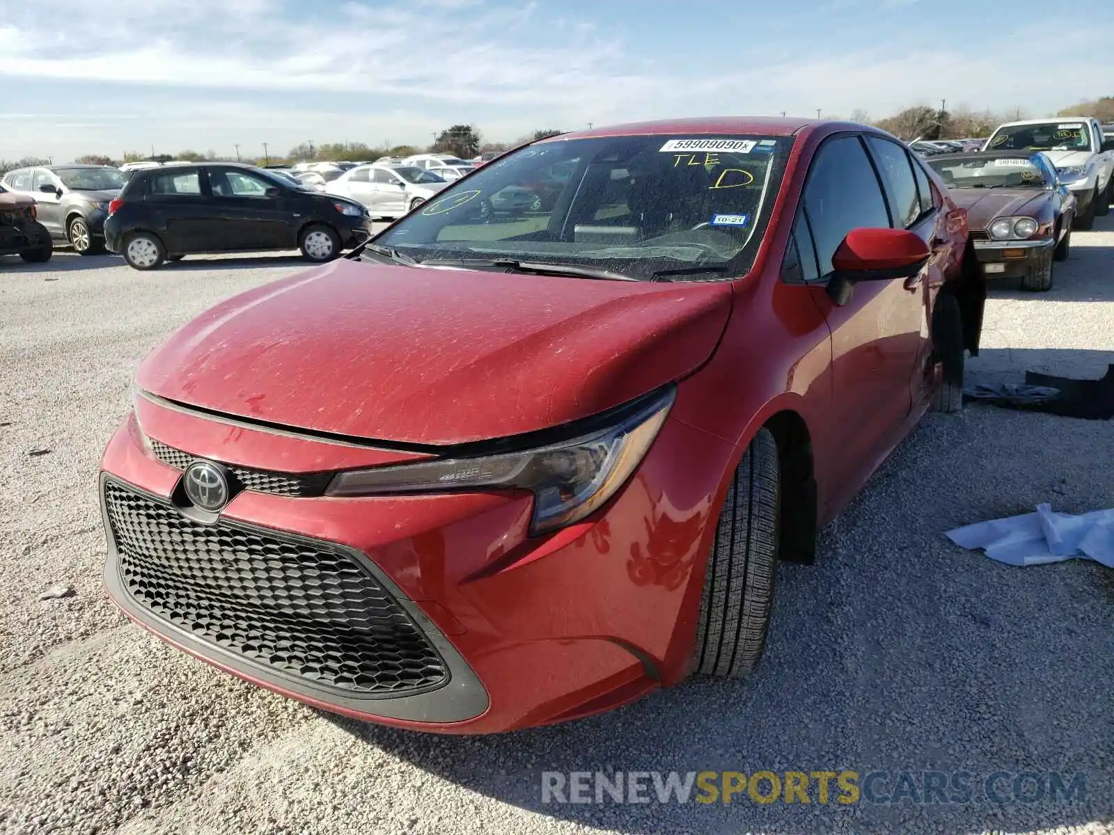 2 Photograph of a damaged car JTDEPRAE7LJ056676 TOYOTA COROLLA 2020