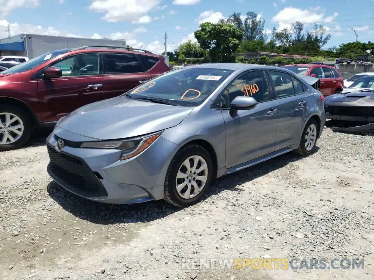 2 Photograph of a damaged car JTDEPRAE7LJ062686 TOYOTA COROLLA 2020