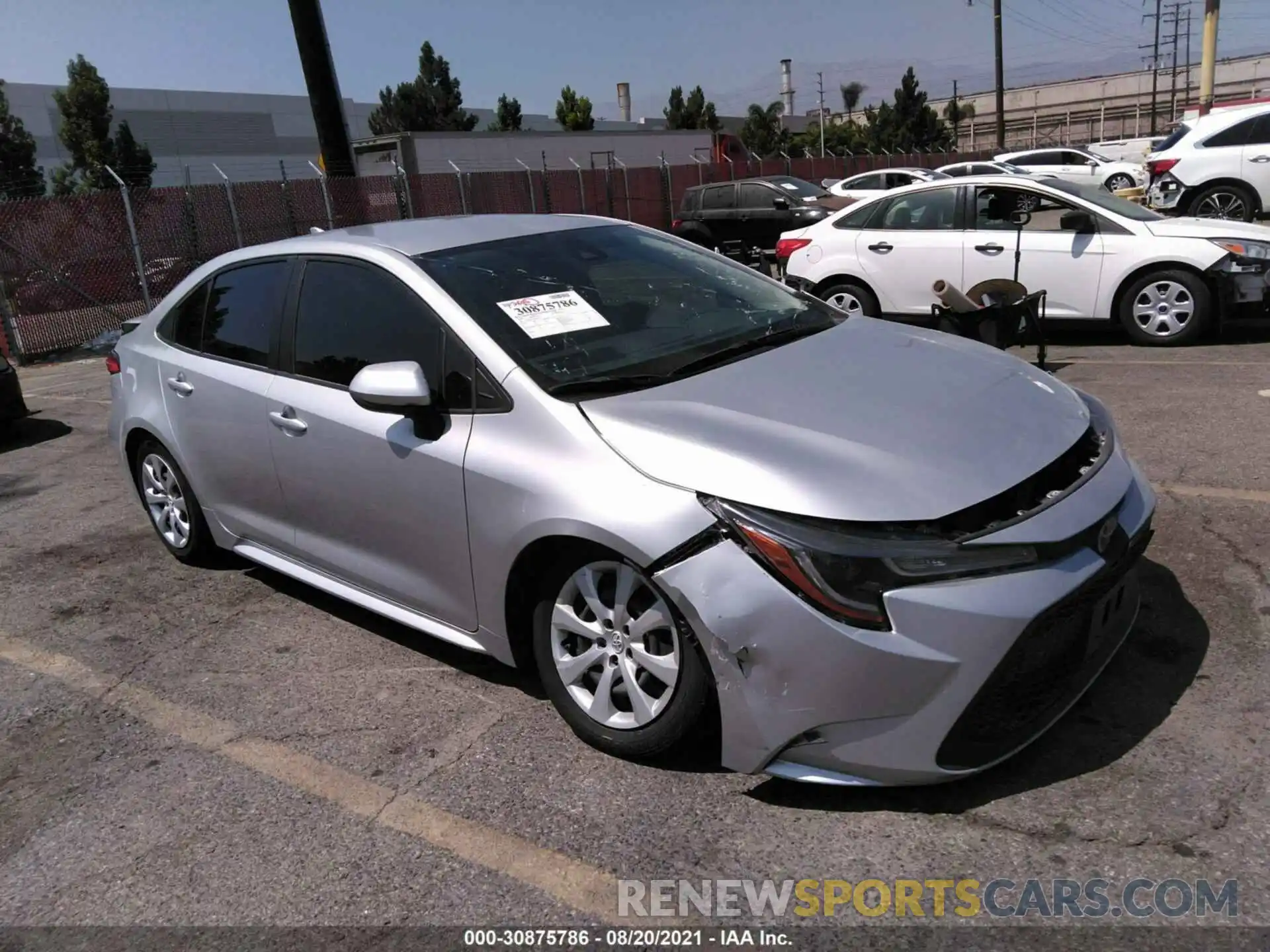 1 Photograph of a damaged car JTDEPRAE7LJ070173 TOYOTA COROLLA 2020