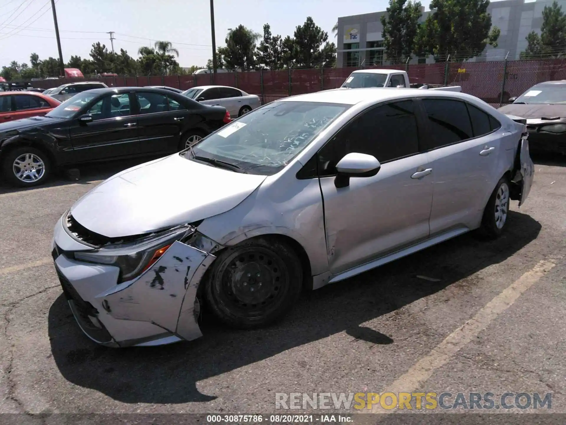 2 Photograph of a damaged car JTDEPRAE7LJ070173 TOYOTA COROLLA 2020