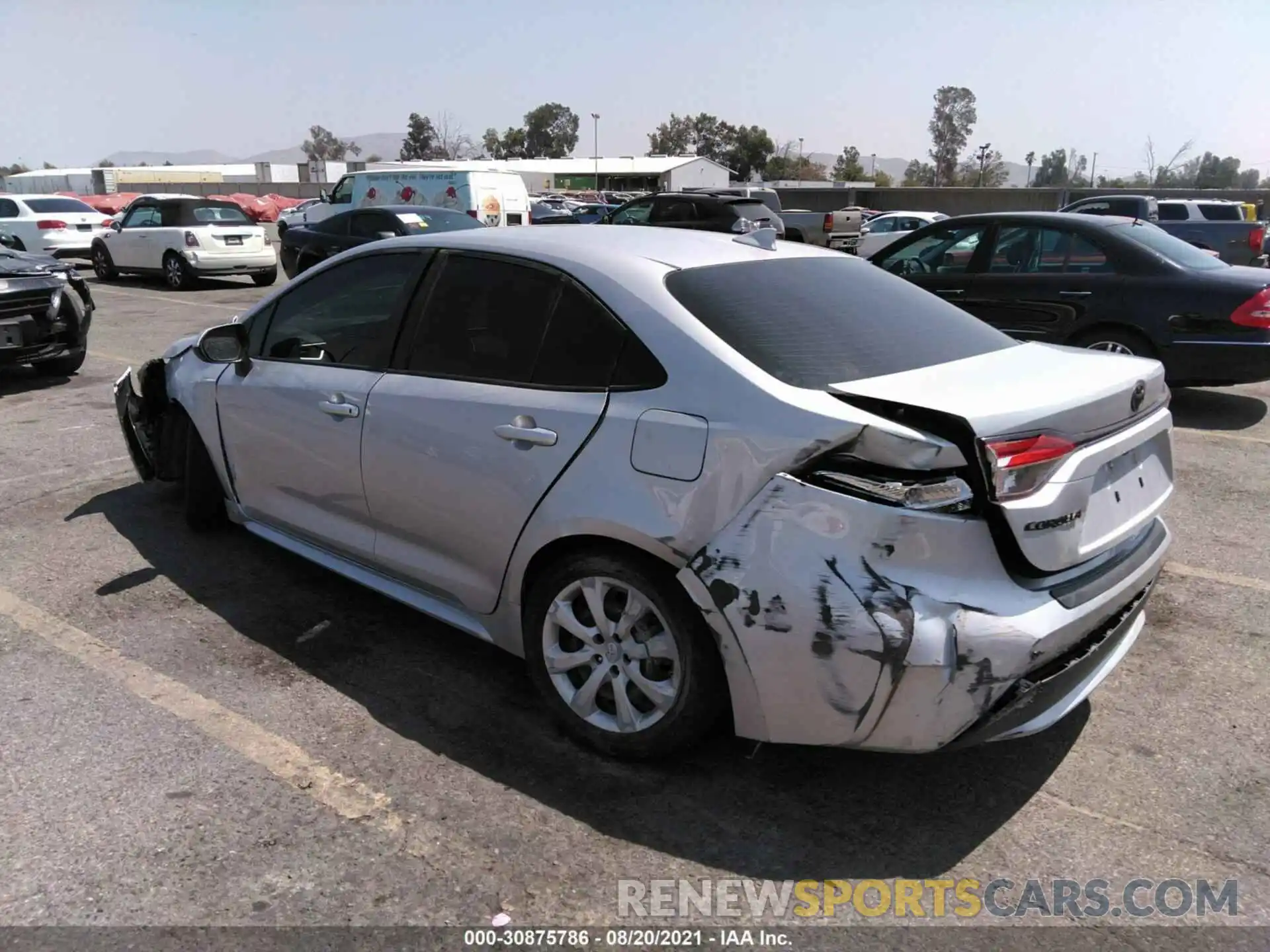 3 Photograph of a damaged car JTDEPRAE7LJ070173 TOYOTA COROLLA 2020