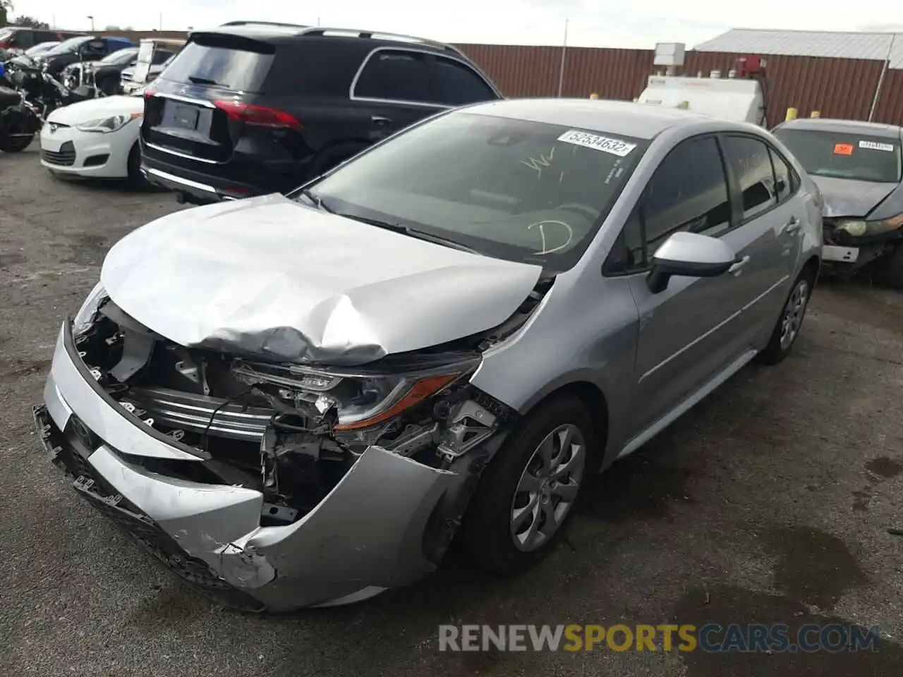 2 Photograph of a damaged car JTDEPRAE7LJ073753 TOYOTA COROLLA 2020