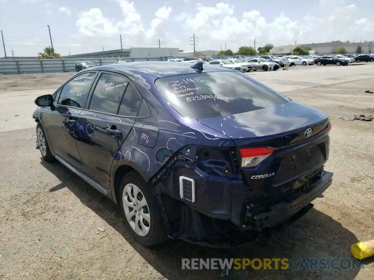 3 Photograph of a damaged car JTDEPRAE7LJ076393 TOYOTA COROLLA 2020