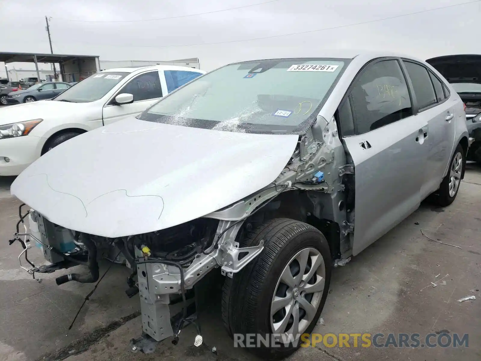 2 Photograph of a damaged car JTDEPRAE7LJ076670 TOYOTA COROLLA 2020