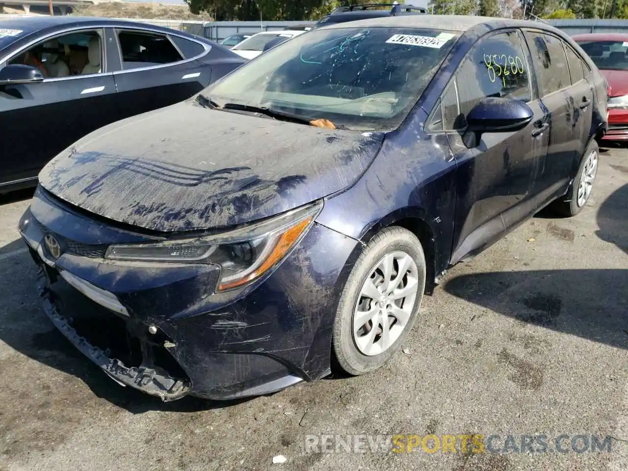 2 Photograph of a damaged car JTDEPRAE7LJ077673 TOYOTA COROLLA 2020