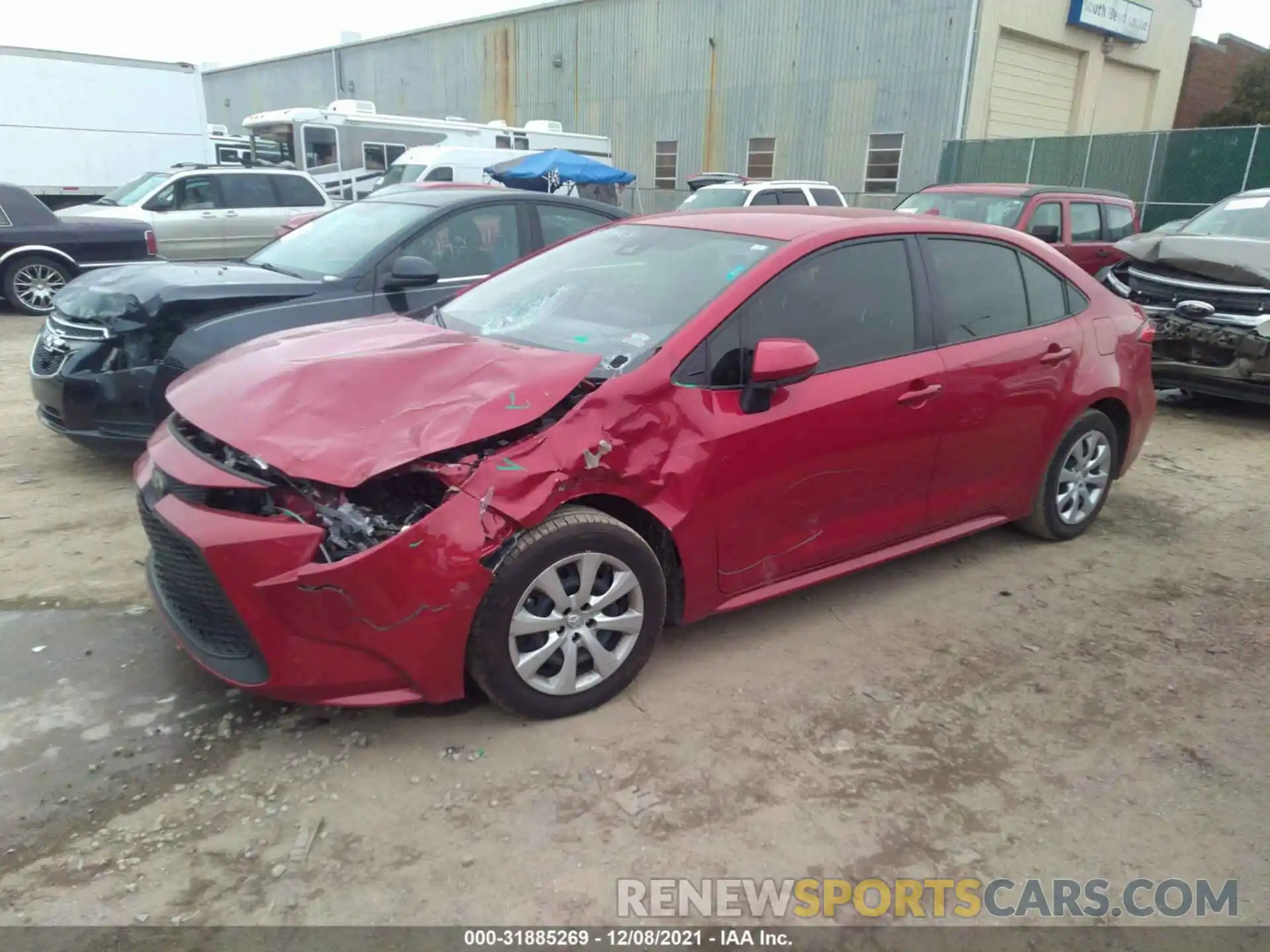 2 Photograph of a damaged car JTDEPRAE7LJ078788 TOYOTA COROLLA 2020