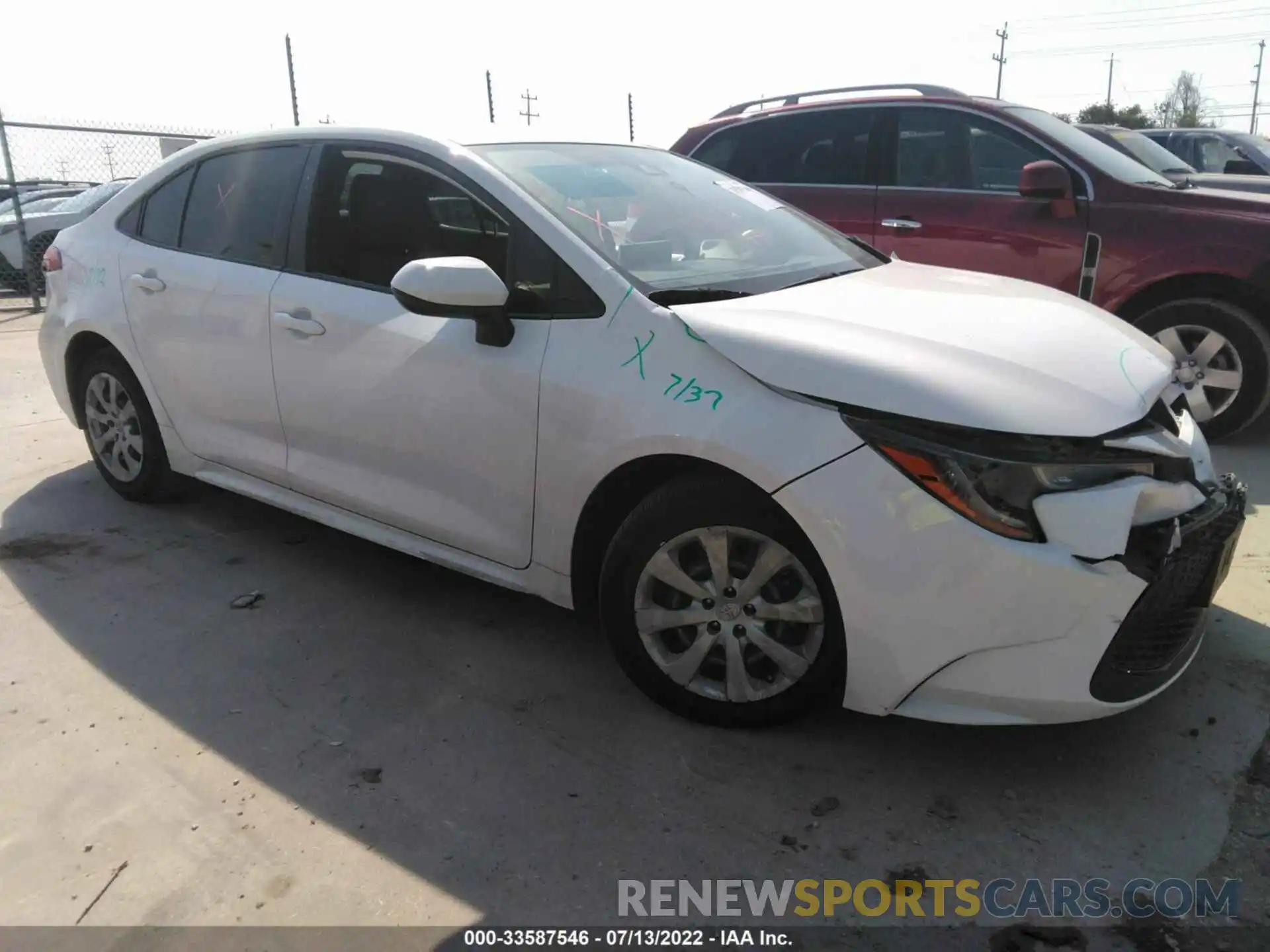 1 Photograph of a damaged car JTDEPRAE7LJ082520 TOYOTA COROLLA 2020