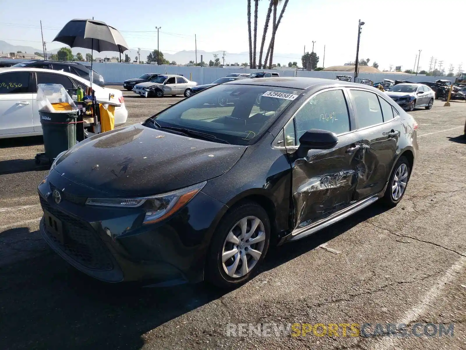 2 Photograph of a damaged car JTDEPRAE7LJ083473 TOYOTA COROLLA 2020