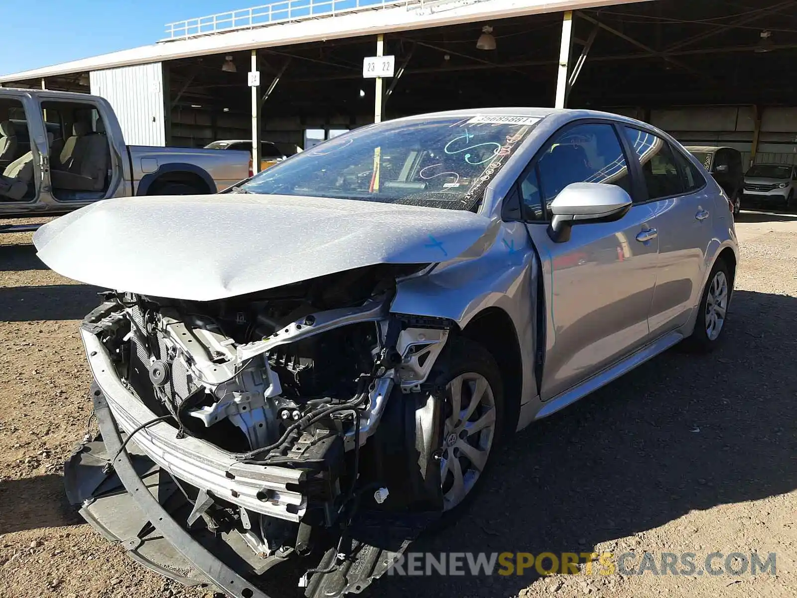 2 Photograph of a damaged car JTDEPRAE7LJ084896 TOYOTA COROLLA 2020