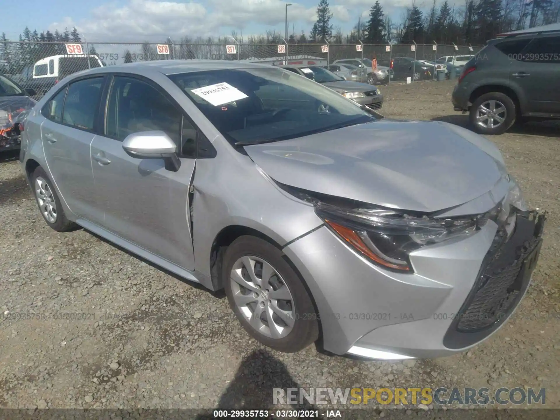 1 Photograph of a damaged car JTDEPRAE7LJ091024 TOYOTA COROLLA 2020