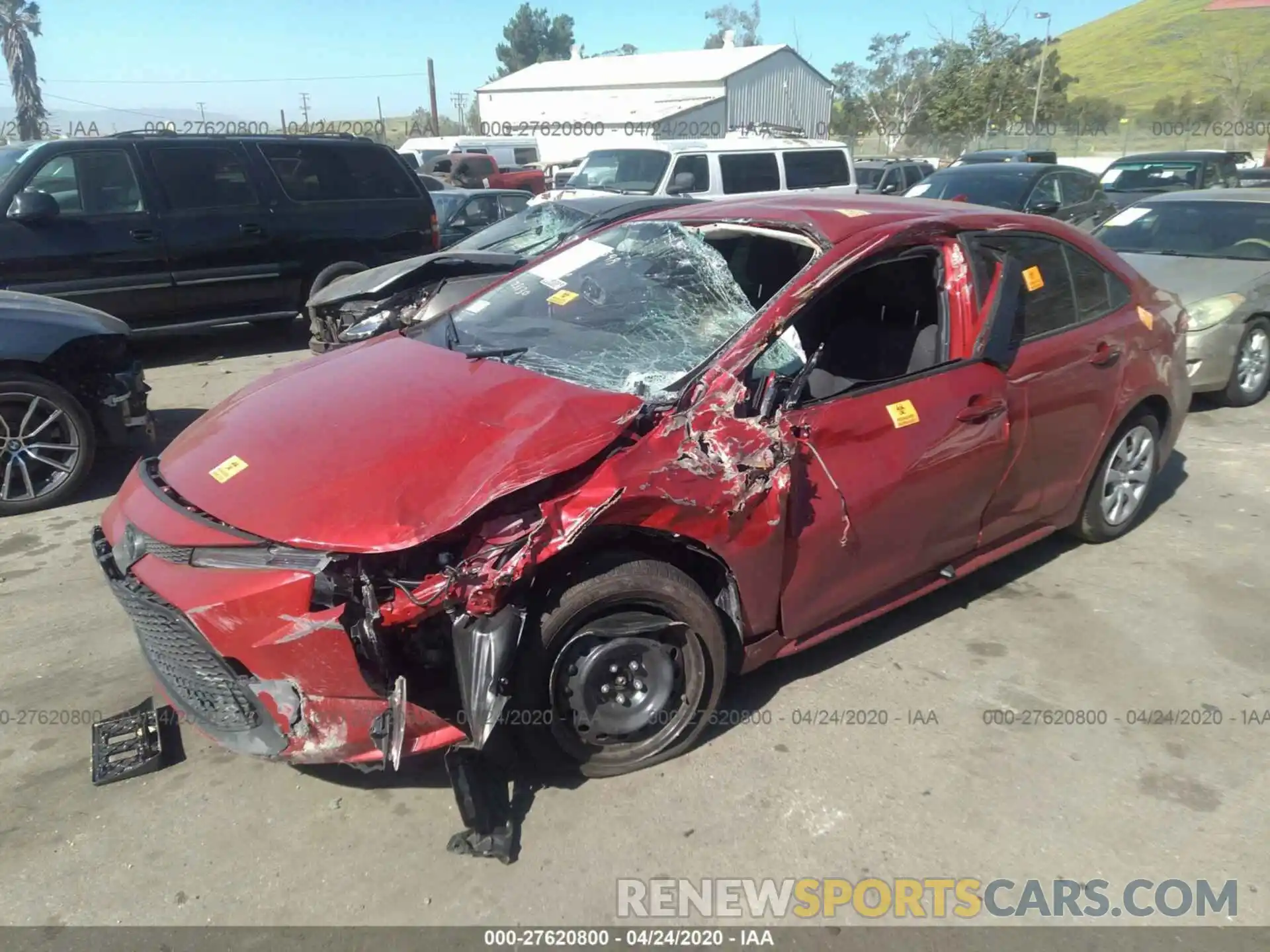 2 Photograph of a damaged car JTDEPRAE7LJ091475 TOYOTA COROLLA 2020