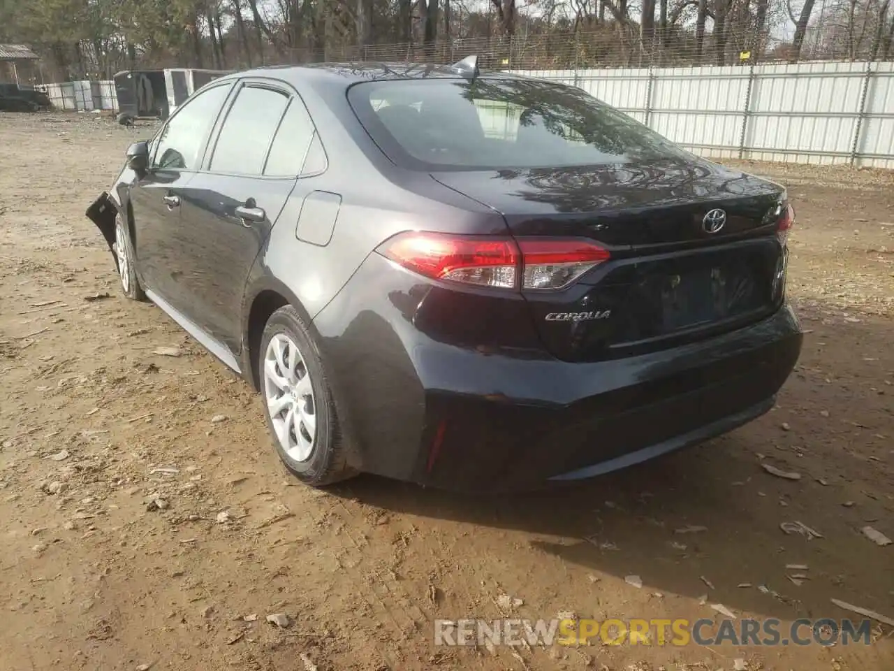 3 Photograph of a damaged car JTDEPRAE7LJ091587 TOYOTA COROLLA 2020