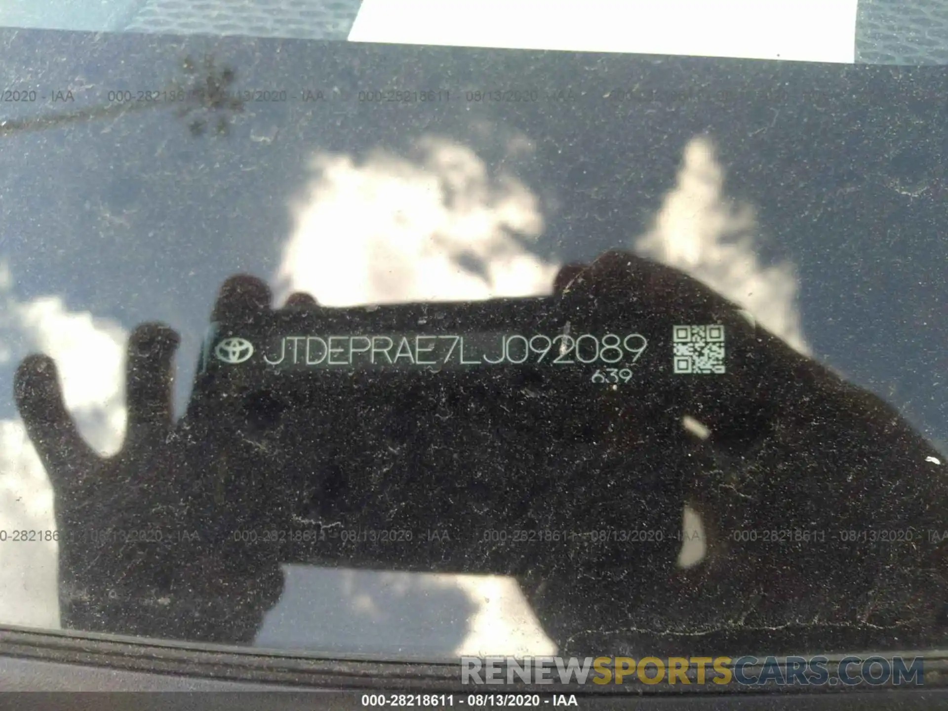 9 Photograph of a damaged car JTDEPRAE7LJ092089 TOYOTA COROLLA 2020