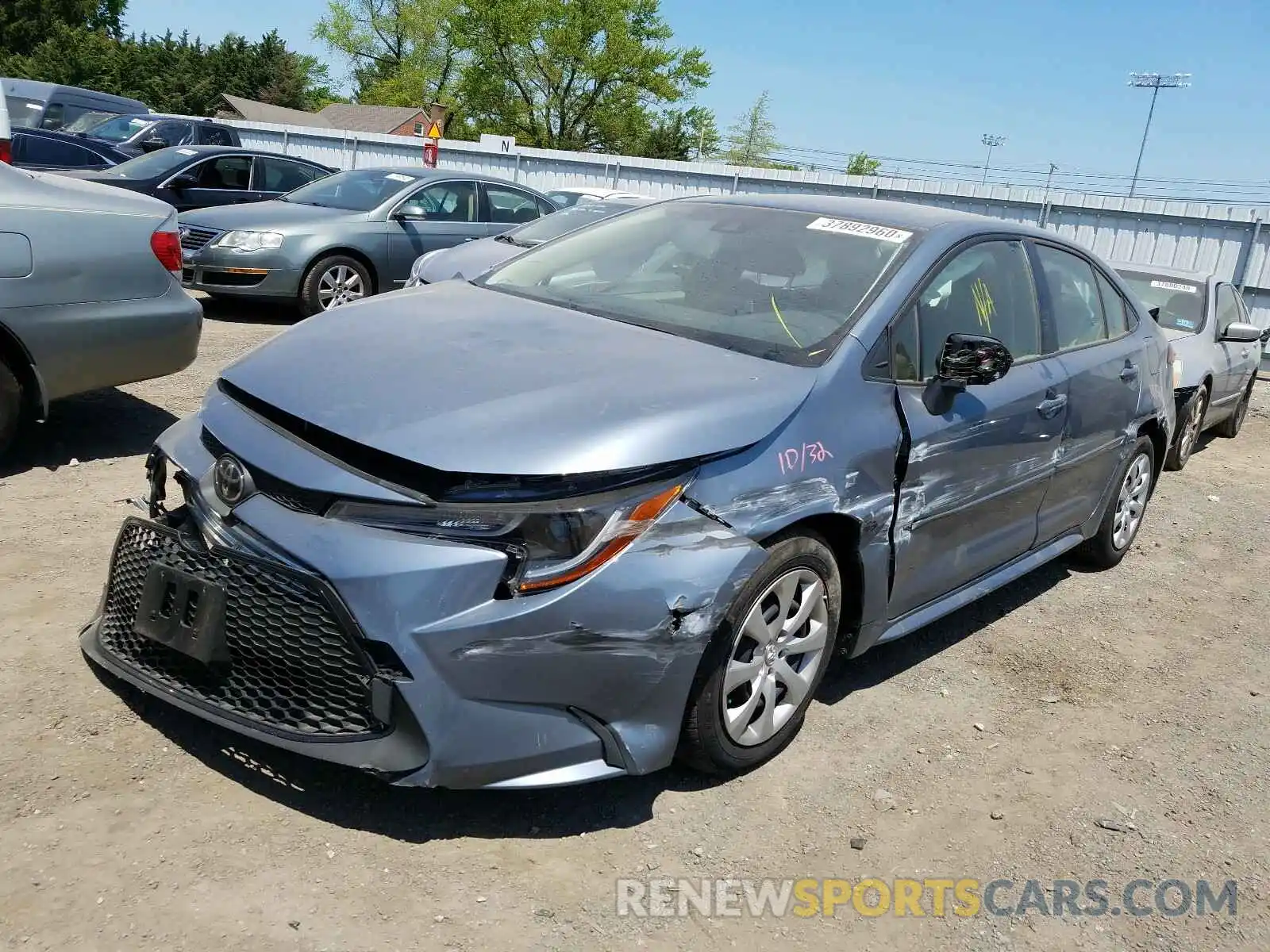 2 Photograph of a damaged car JTDEPRAE7LJ095042 TOYOTA COROLLA 2020