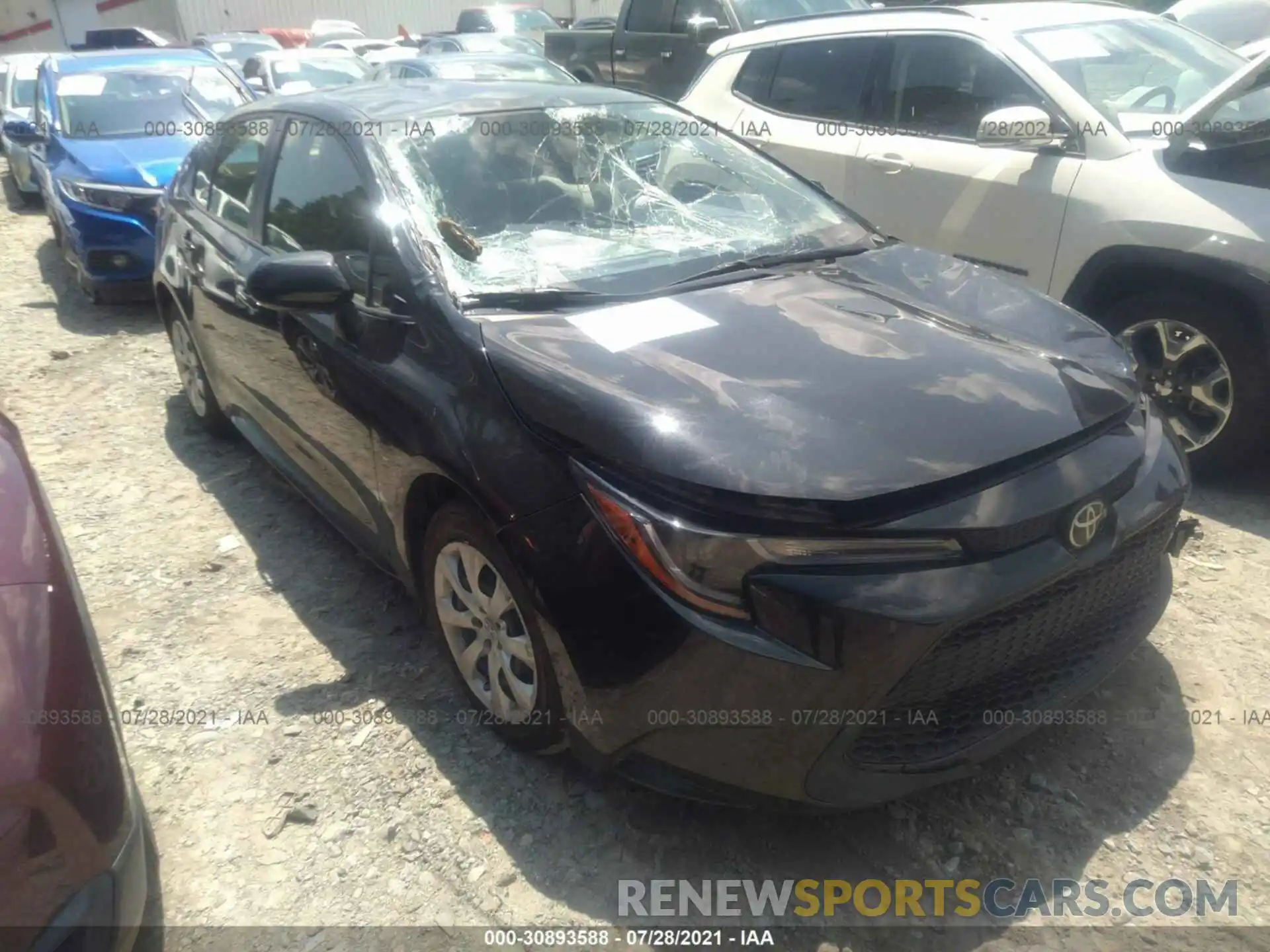 1 Photograph of a damaged car JTDEPRAE7LJ096076 TOYOTA COROLLA 2020