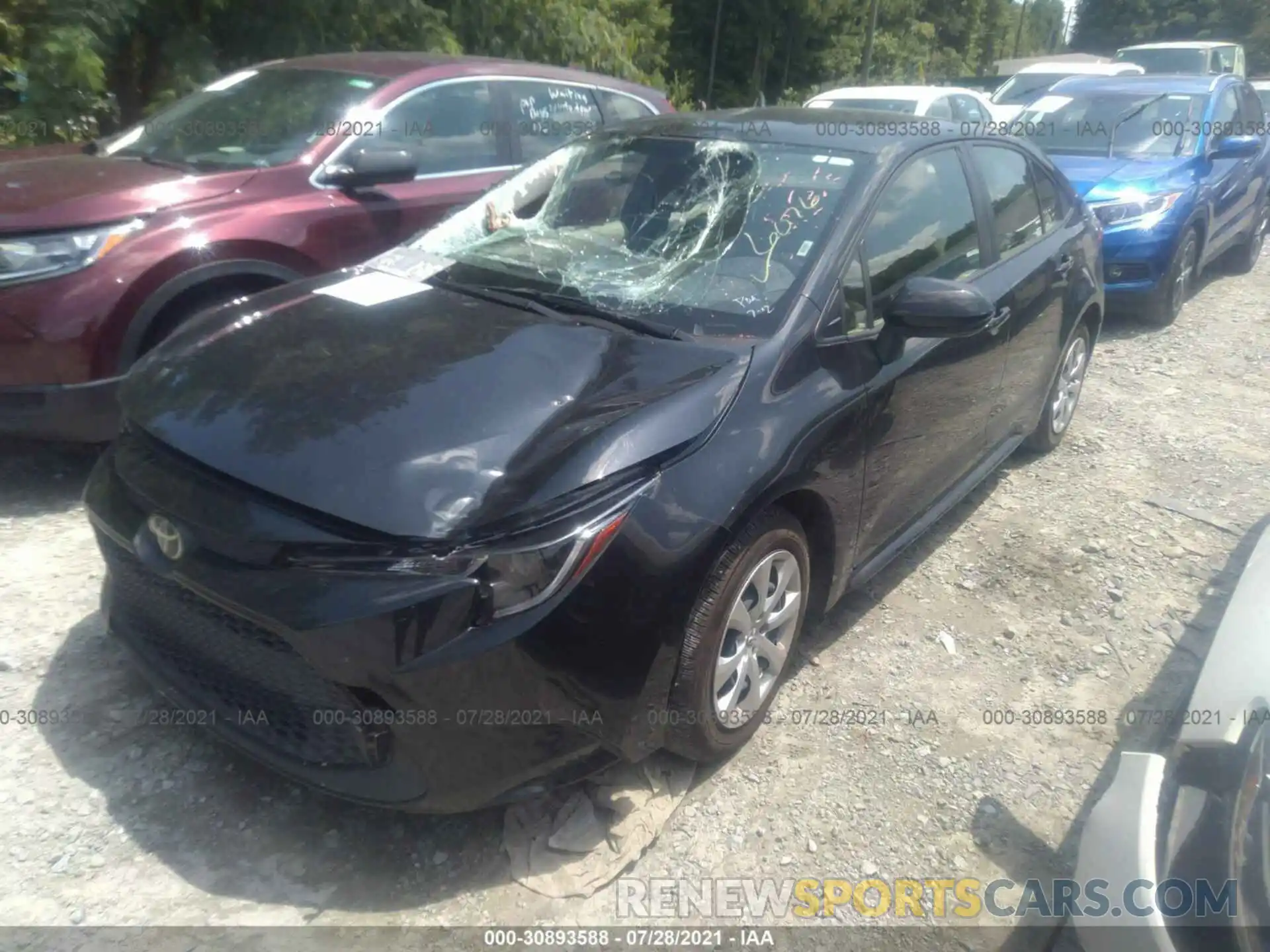 2 Photograph of a damaged car JTDEPRAE7LJ096076 TOYOTA COROLLA 2020