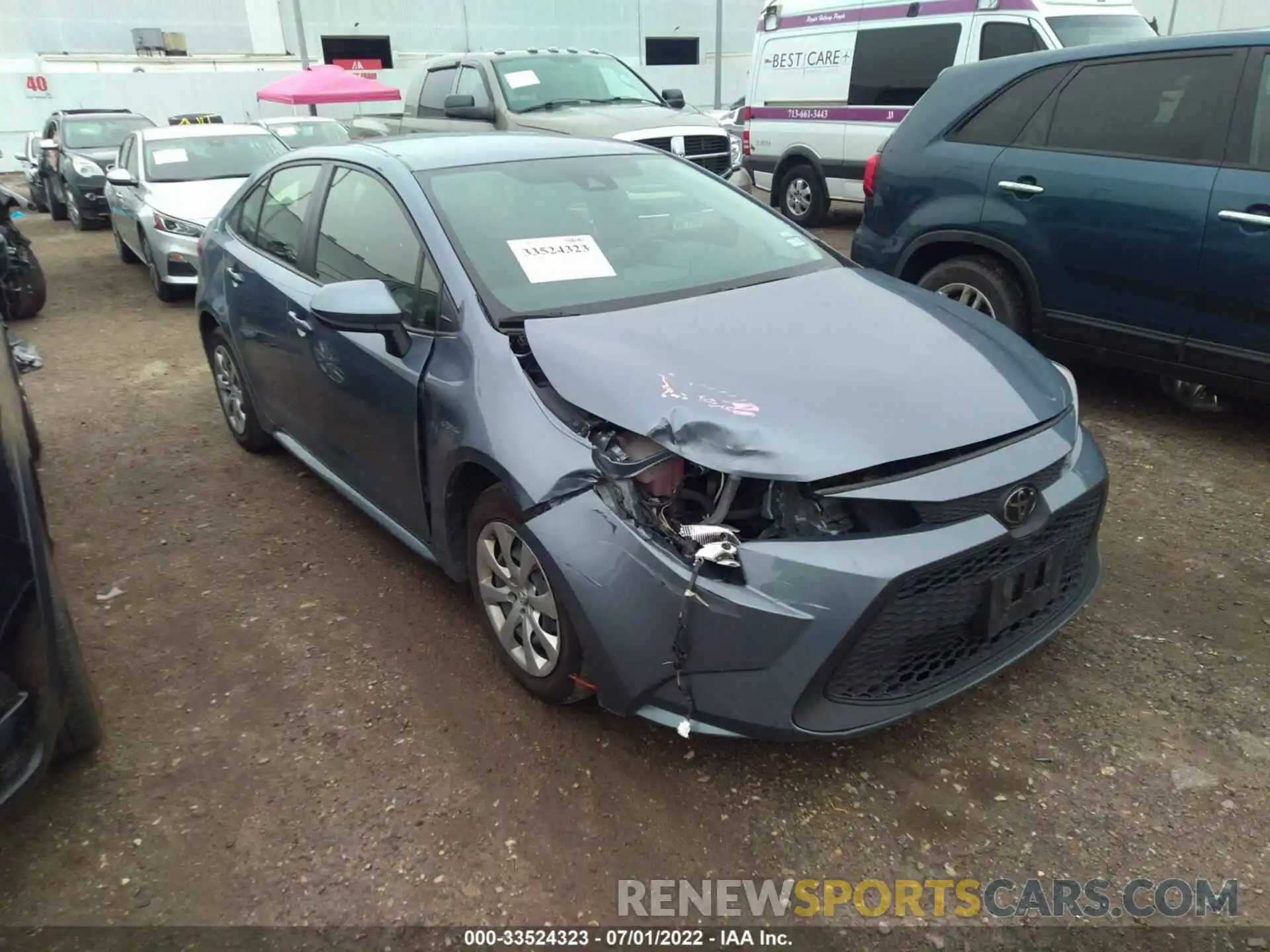 1 Photograph of a damaged car JTDEPRAE7LJ096238 TOYOTA COROLLA 2020