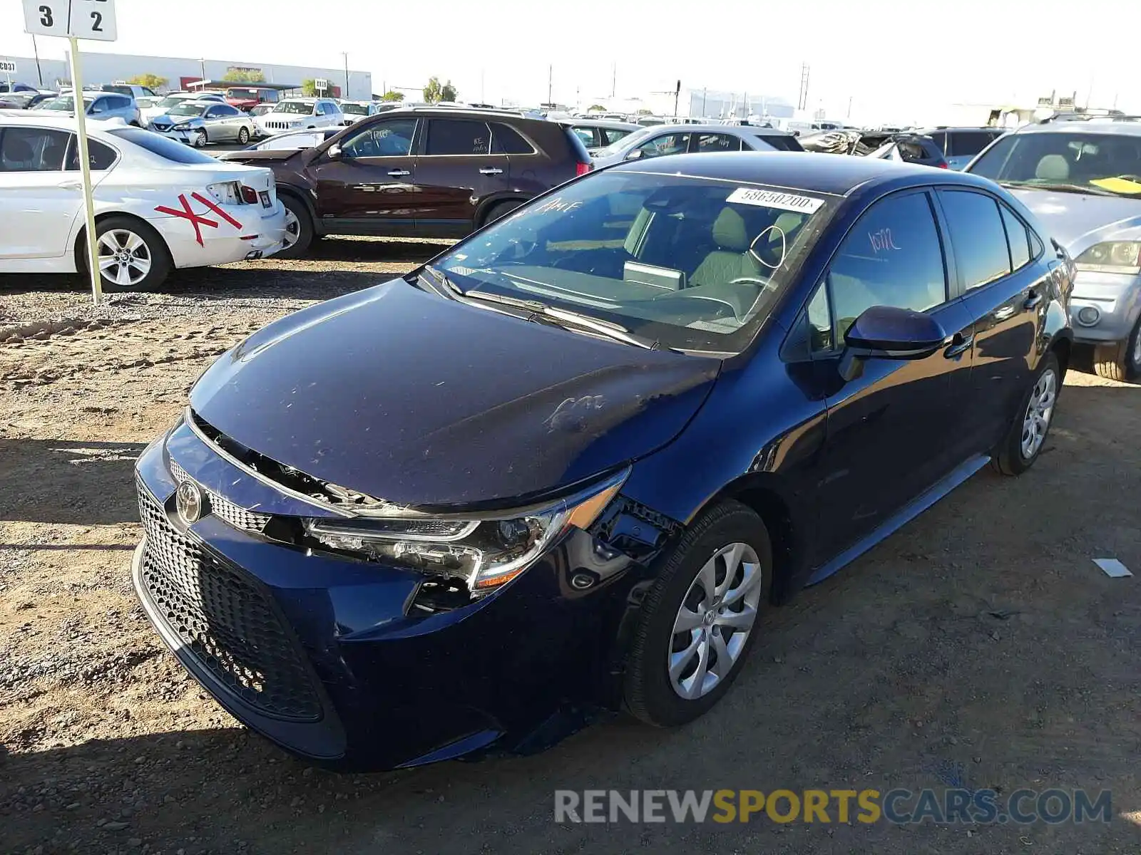 2 Photograph of a damaged car JTDEPRAE7LJ097728 TOYOTA COROLLA 2020