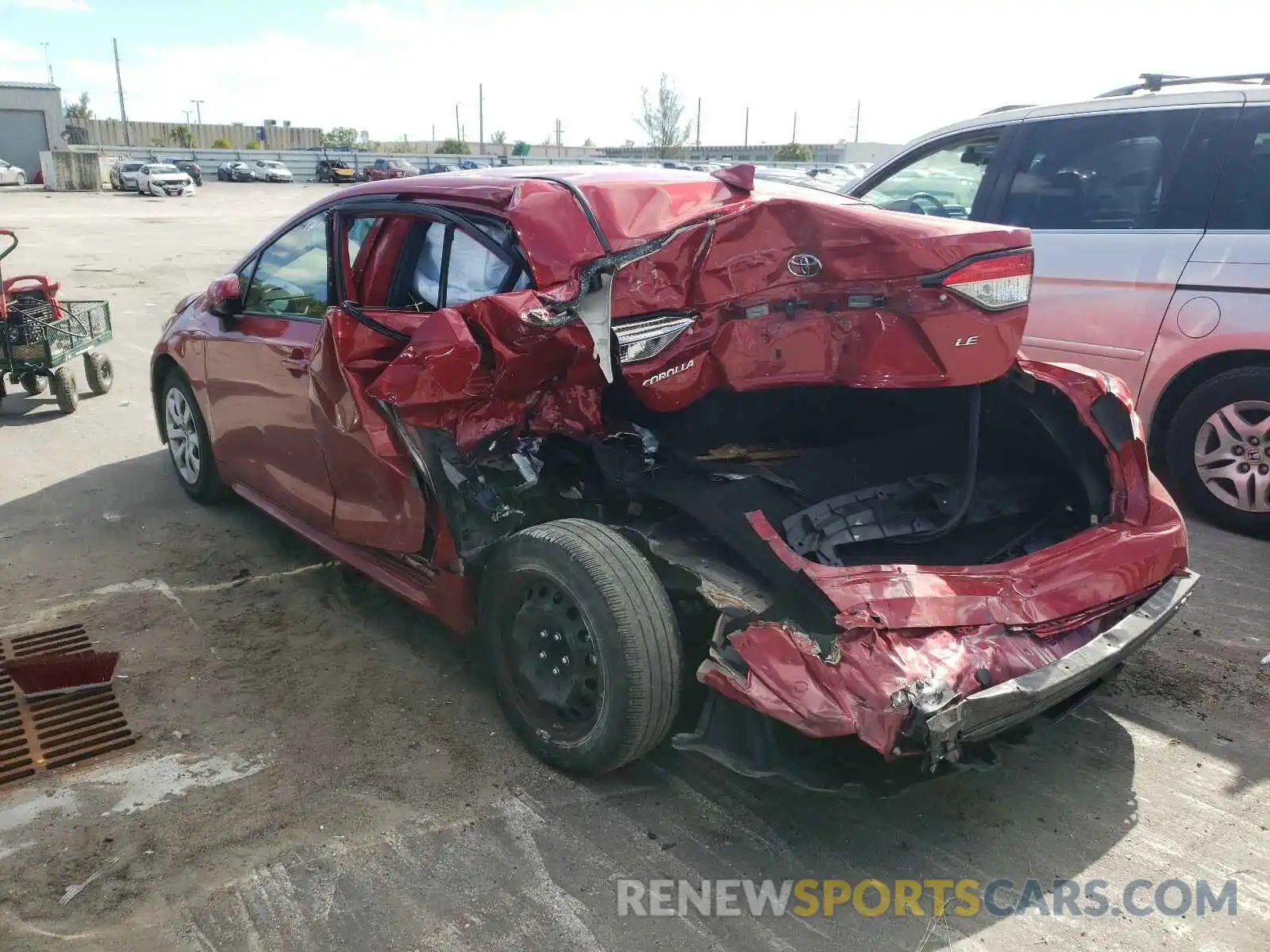 3 Photograph of a damaged car JTDEPRAE7LJ099527 TOYOTA COROLLA 2020