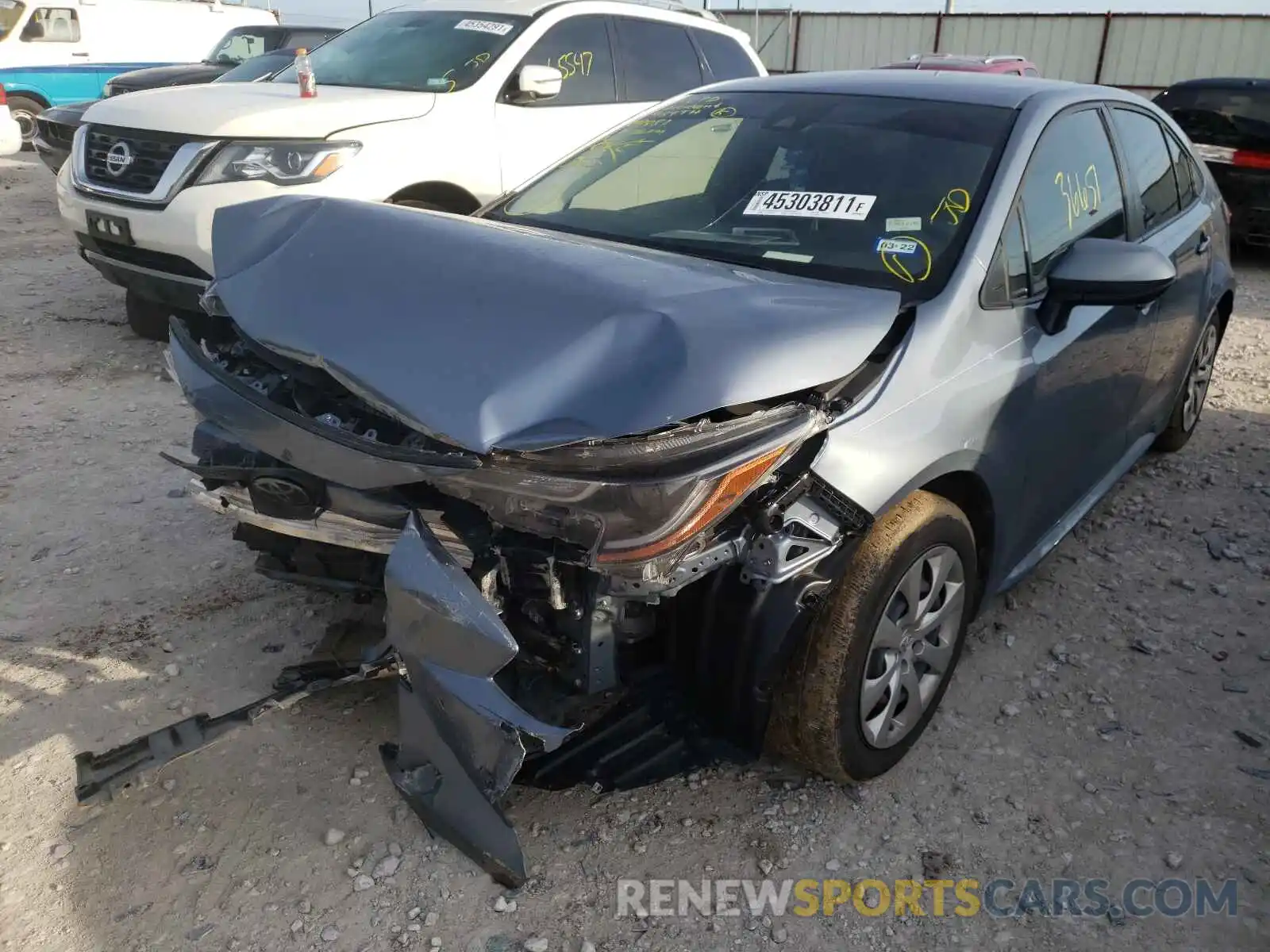 2 Photograph of a damaged car JTDEPRAE7LJ099902 TOYOTA COROLLA 2020