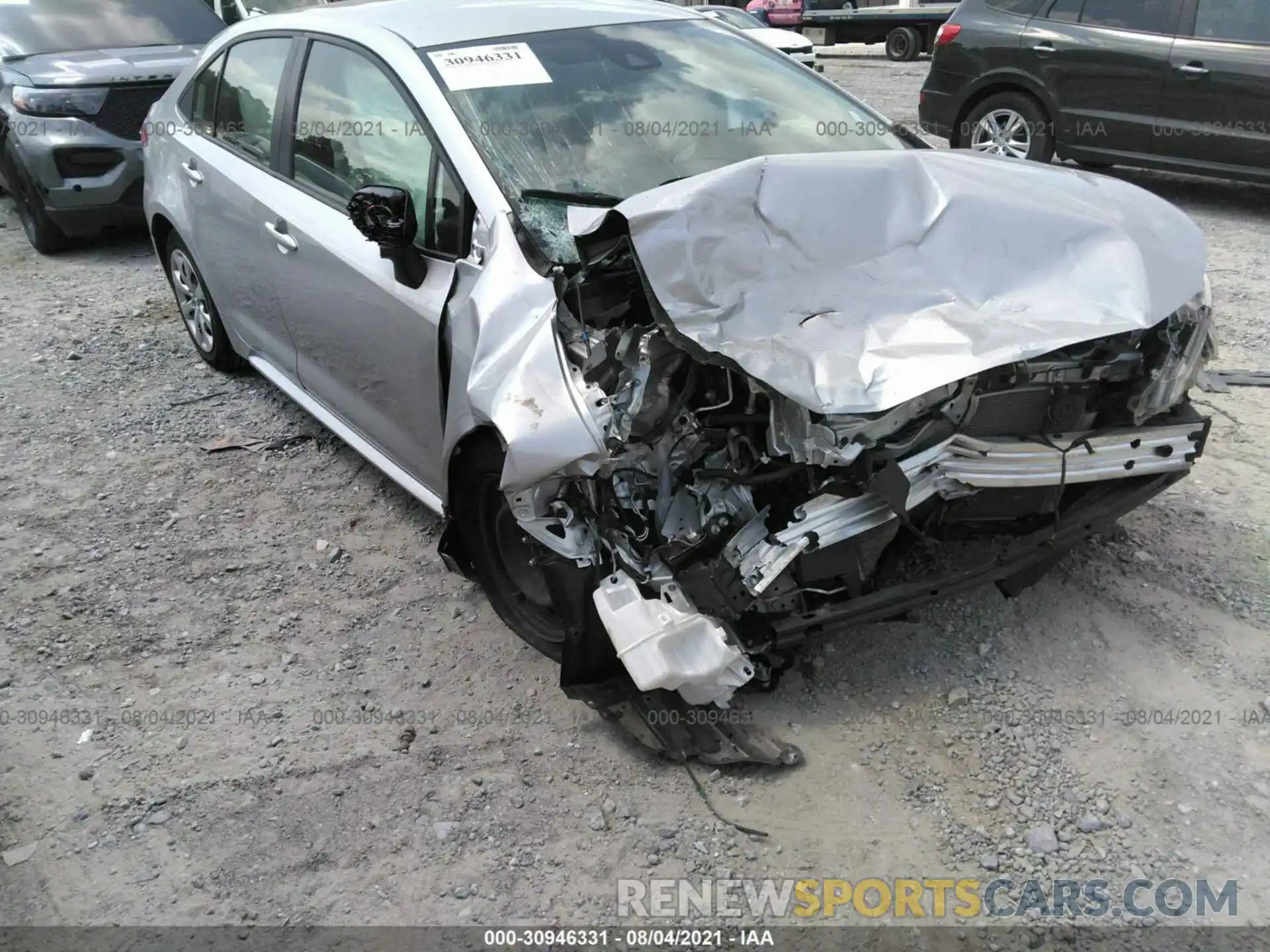 1 Photograph of a damaged car JTDEPRAE7LJ100594 TOYOTA COROLLA 2020