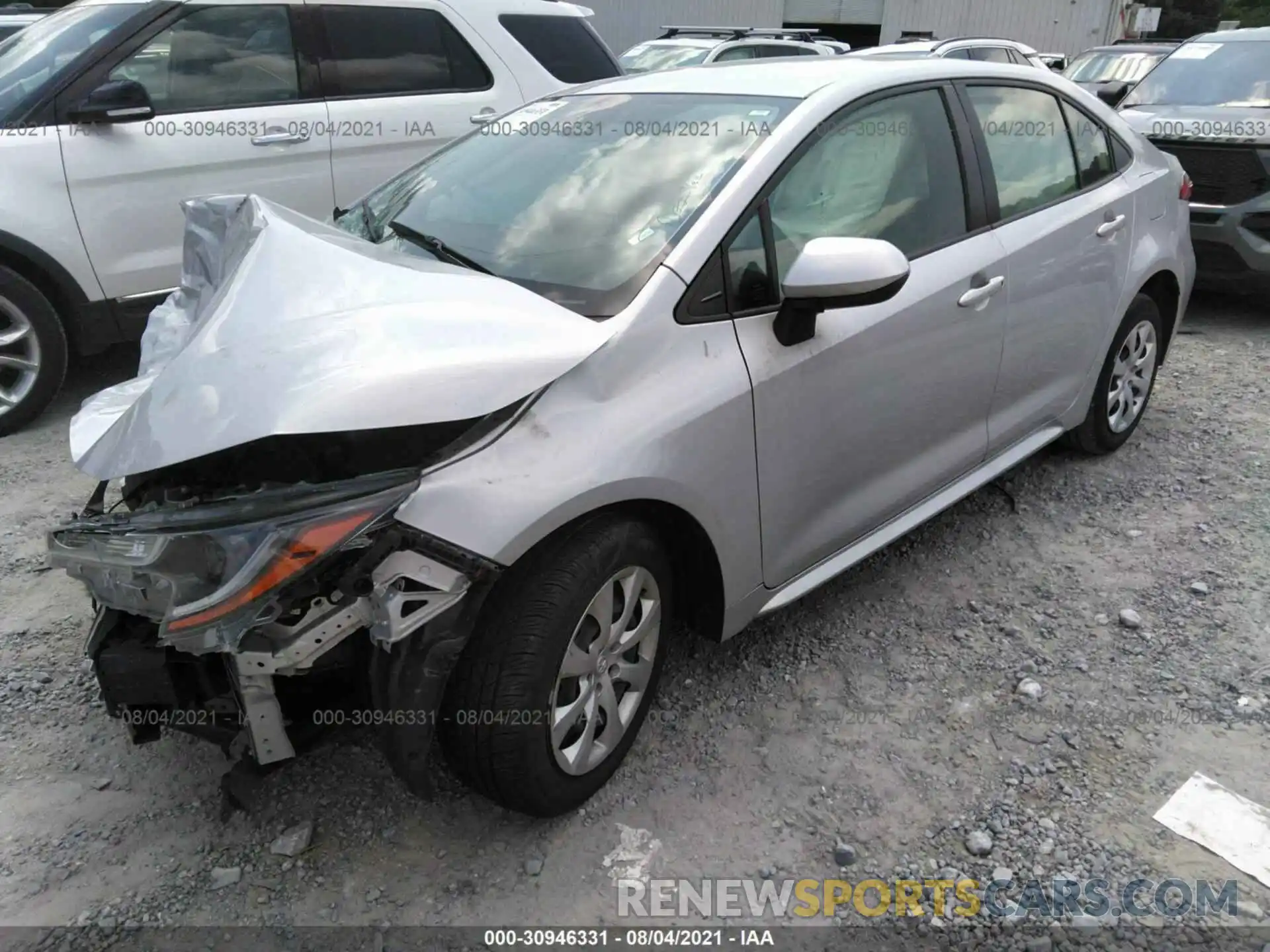 2 Photograph of a damaged car JTDEPRAE7LJ100594 TOYOTA COROLLA 2020