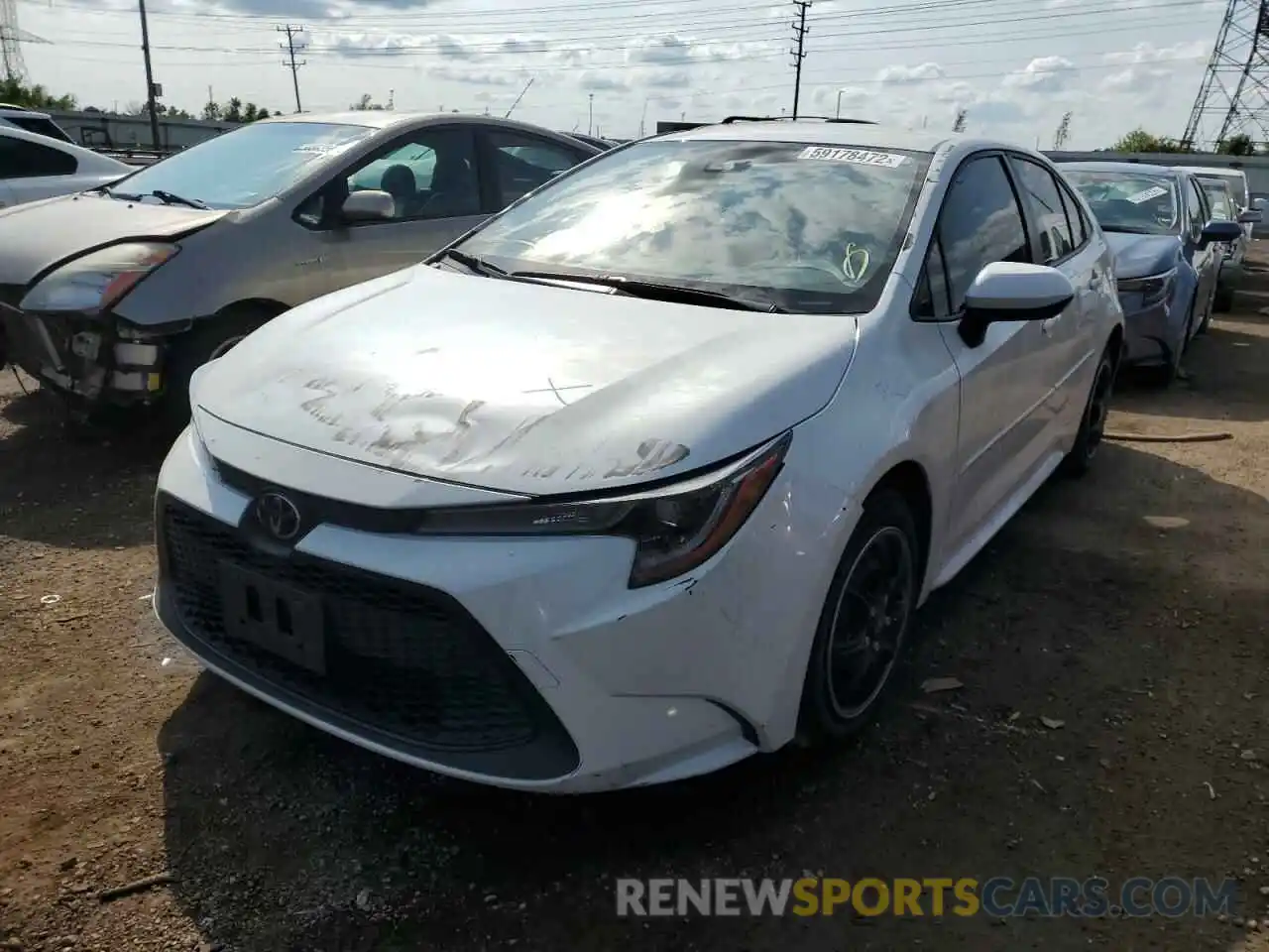 2 Photograph of a damaged car JTDEPRAE7LJ101745 TOYOTA COROLLA 2020