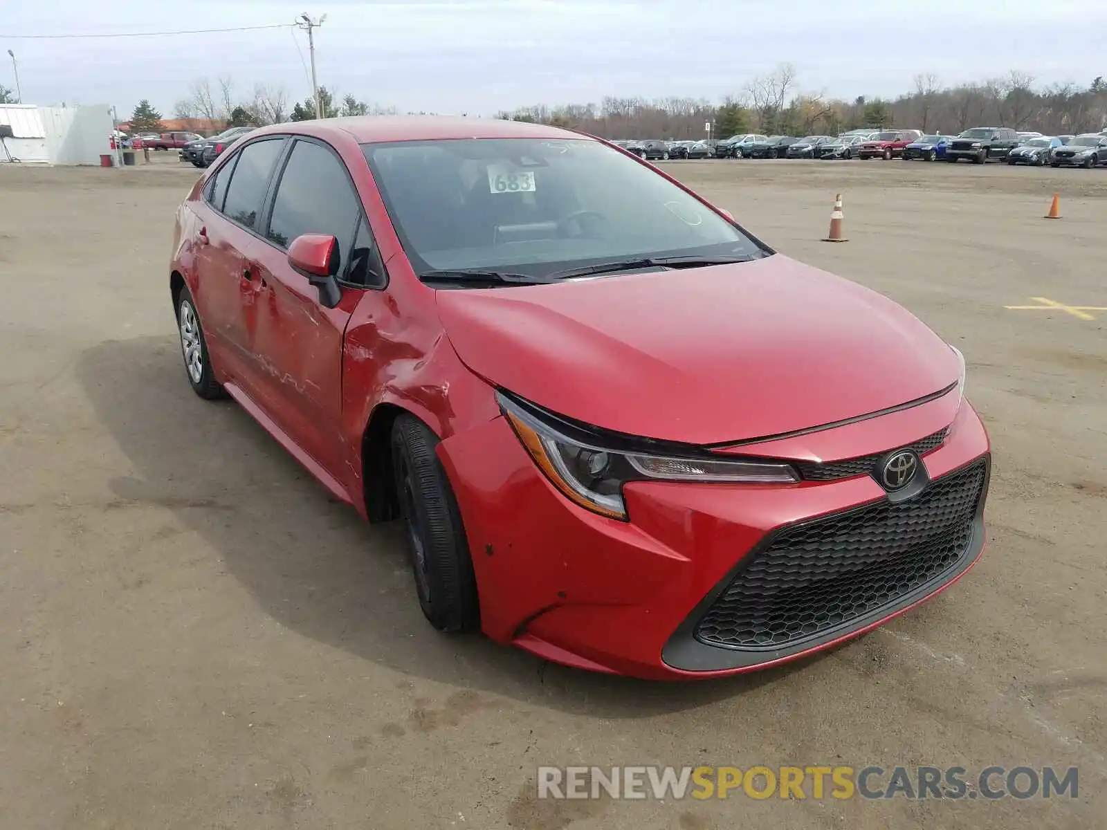 1 Photograph of a damaged car JTDEPRAE7LJ105813 TOYOTA COROLLA 2020