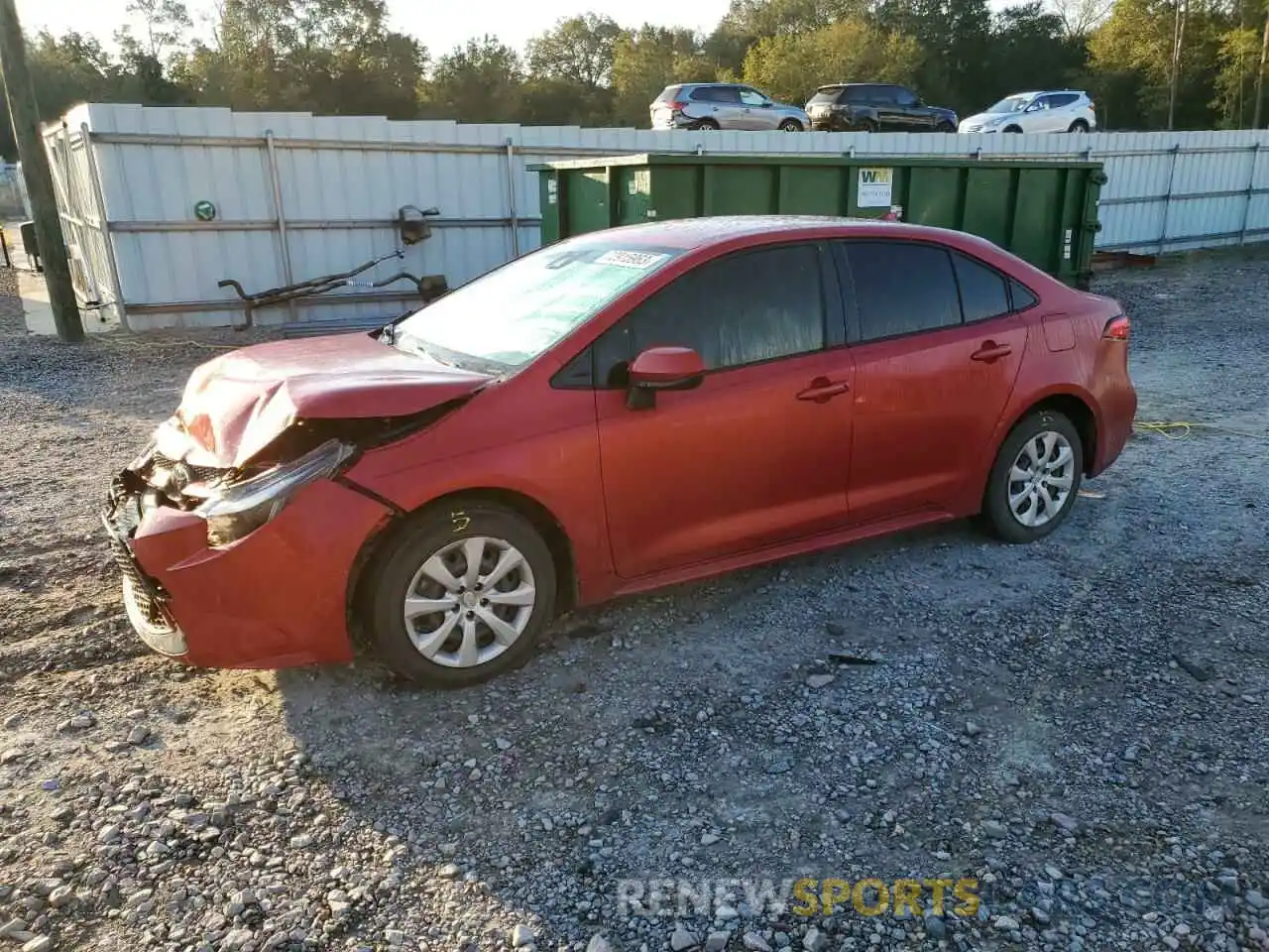 1 Photograph of a damaged car JTDEPRAE7LJ107206 TOYOTA COROLLA 2020