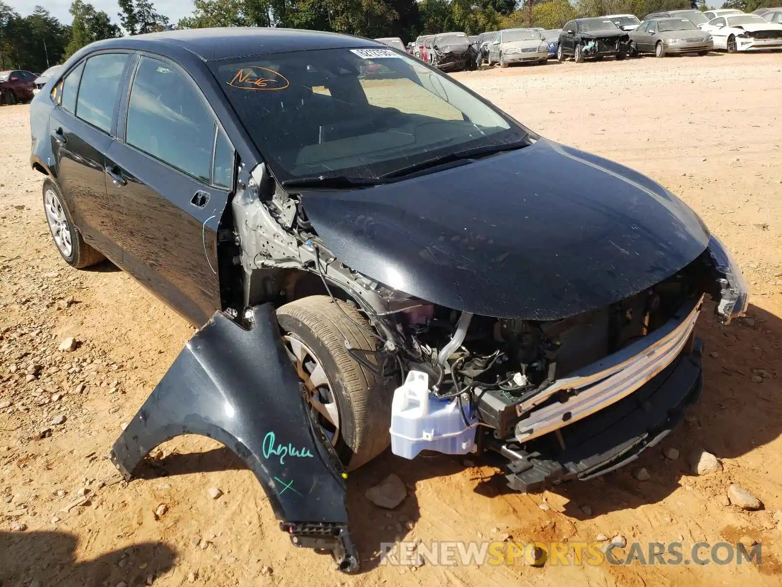 1 Photograph of a damaged car JTDEPRAE7LJ108601 TOYOTA COROLLA 2020