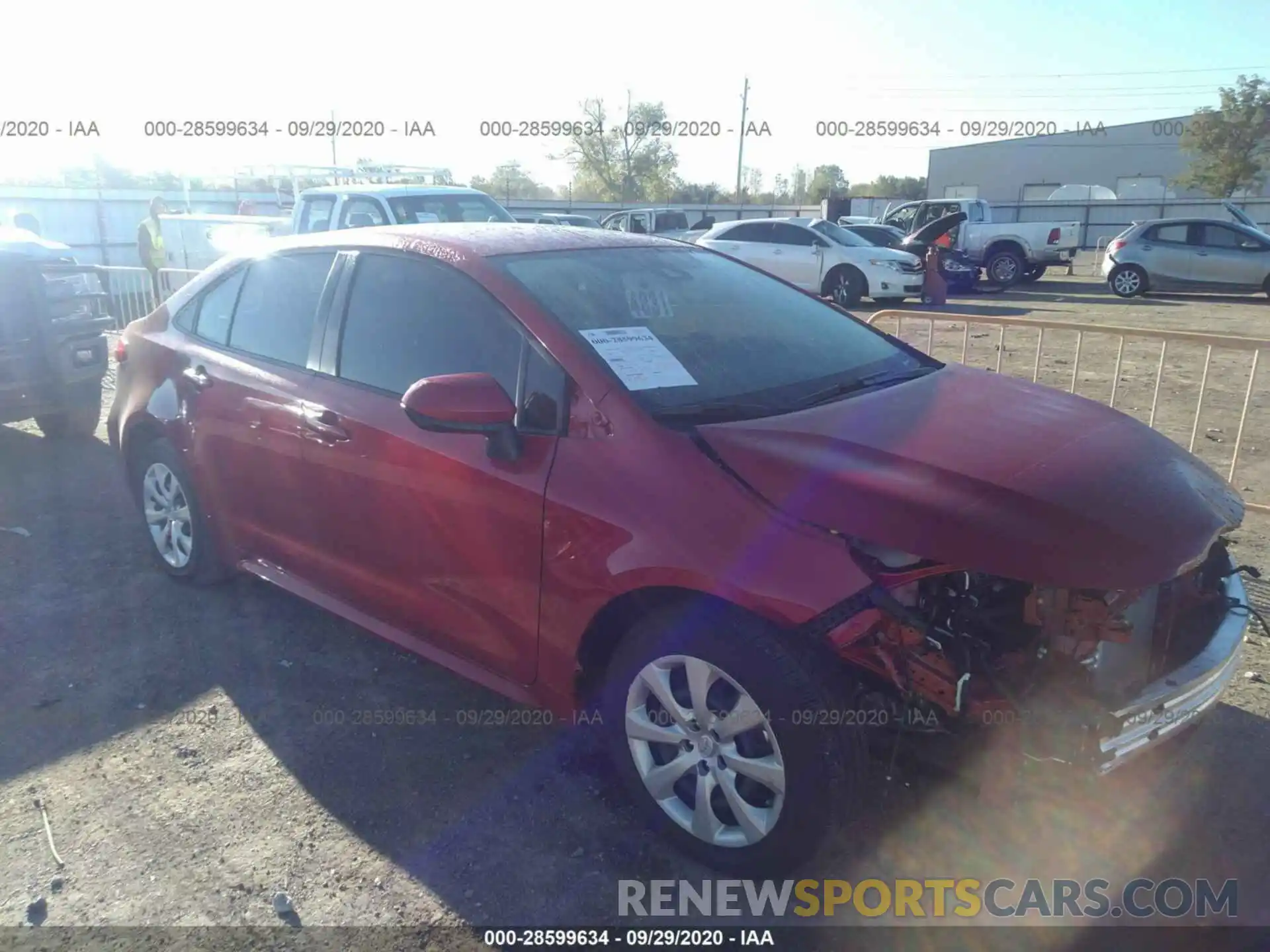 1 Photograph of a damaged car JTDEPRAE7LJ110266 TOYOTA COROLLA 2020