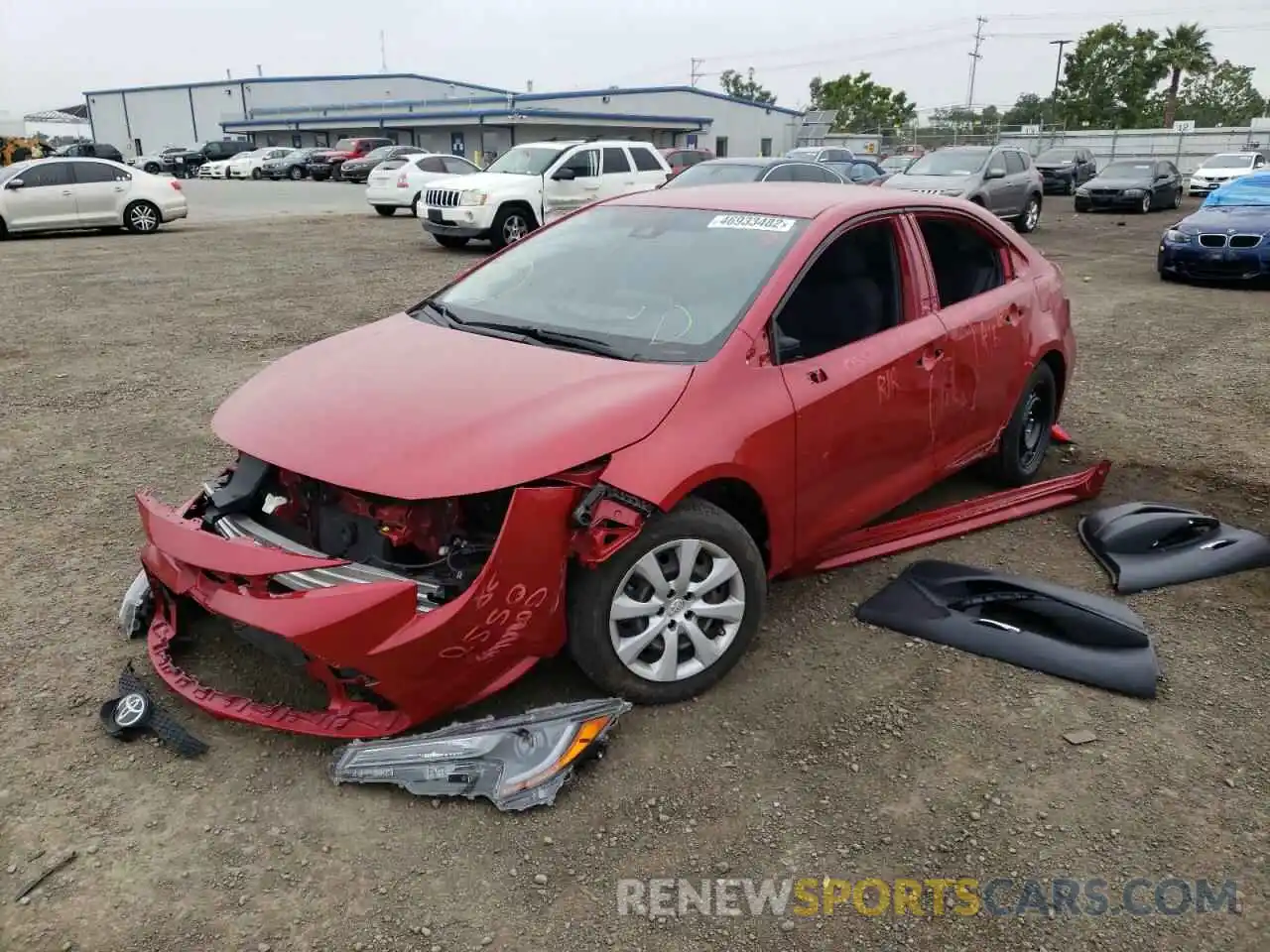 2 Photograph of a damaged car JTDEPRAE7LJ110509 TOYOTA COROLLA 2020