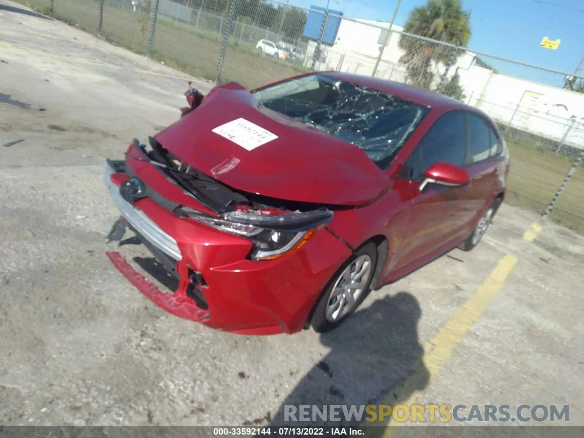 2 Photograph of a damaged car JTDEPRAE7LJ110722 TOYOTA COROLLA 2020