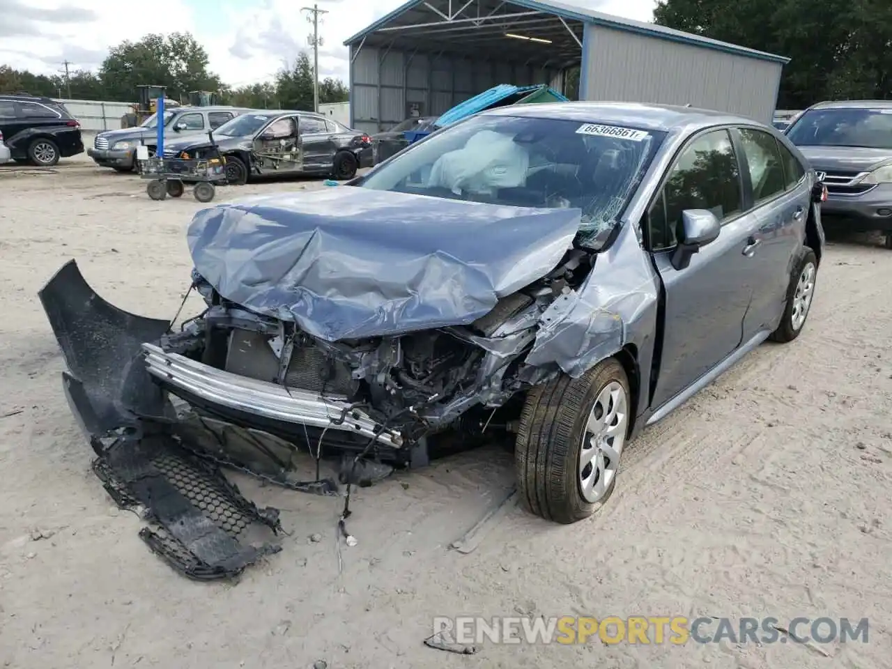 2 Photograph of a damaged car JTDEPRAE7LJ111370 TOYOTA COROLLA 2020