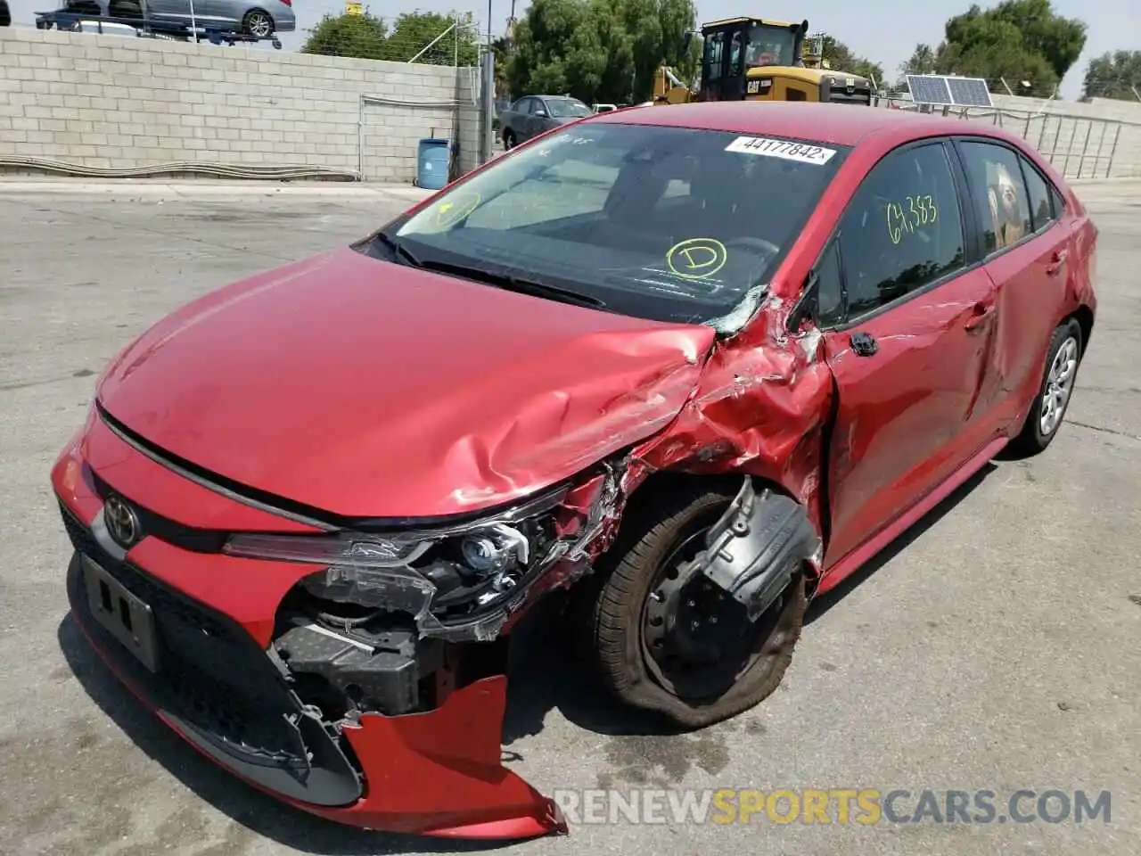 2 Photograph of a damaged car JTDEPRAE7LJ114527 TOYOTA COROLLA 2020